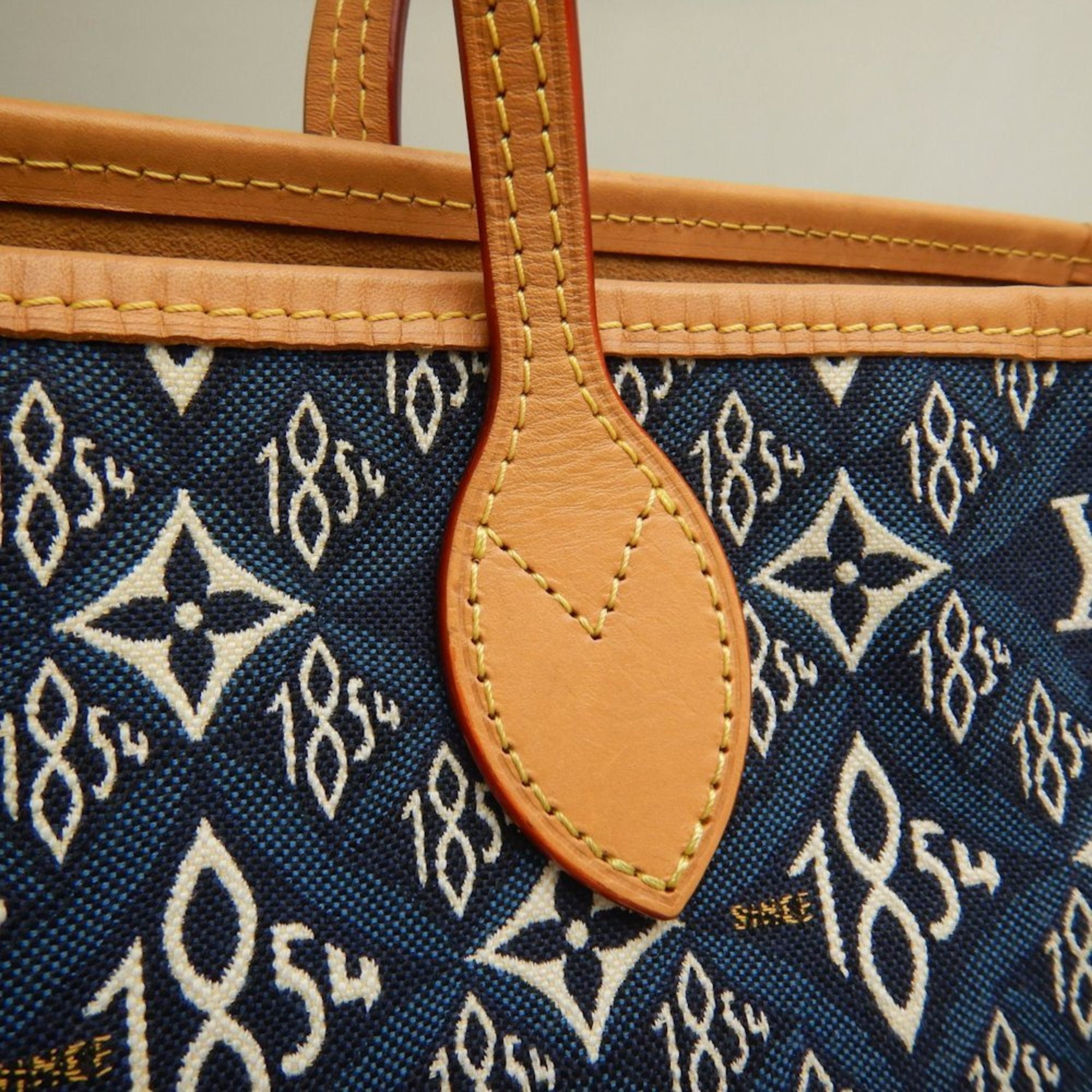 Louis Vuitton Blue Monogram Monogram Cotton Canvas Leather Tote Bag (Pre-Owned)