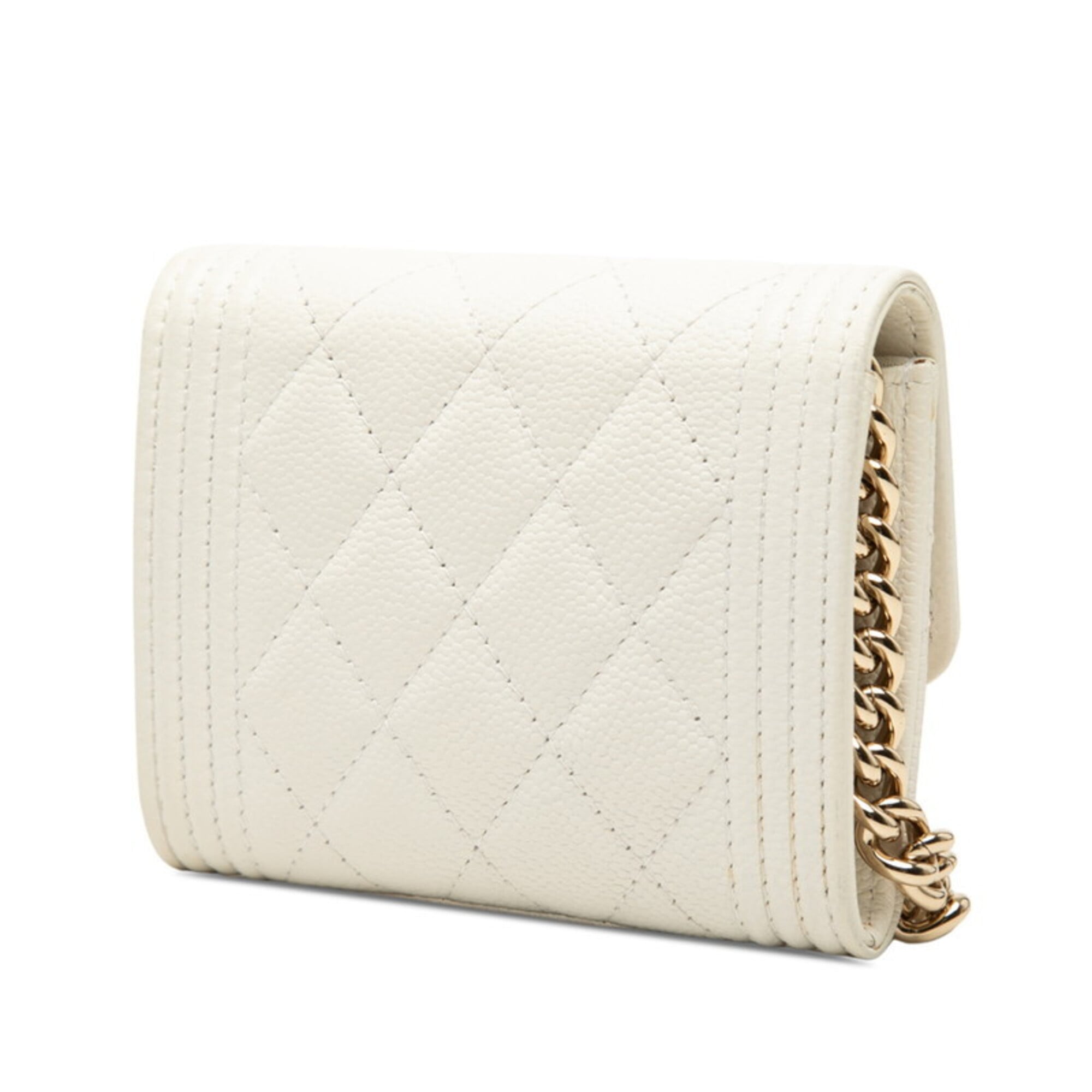 Chanel White Grained Calfskin Shoulder Bag (Pre-Owned)