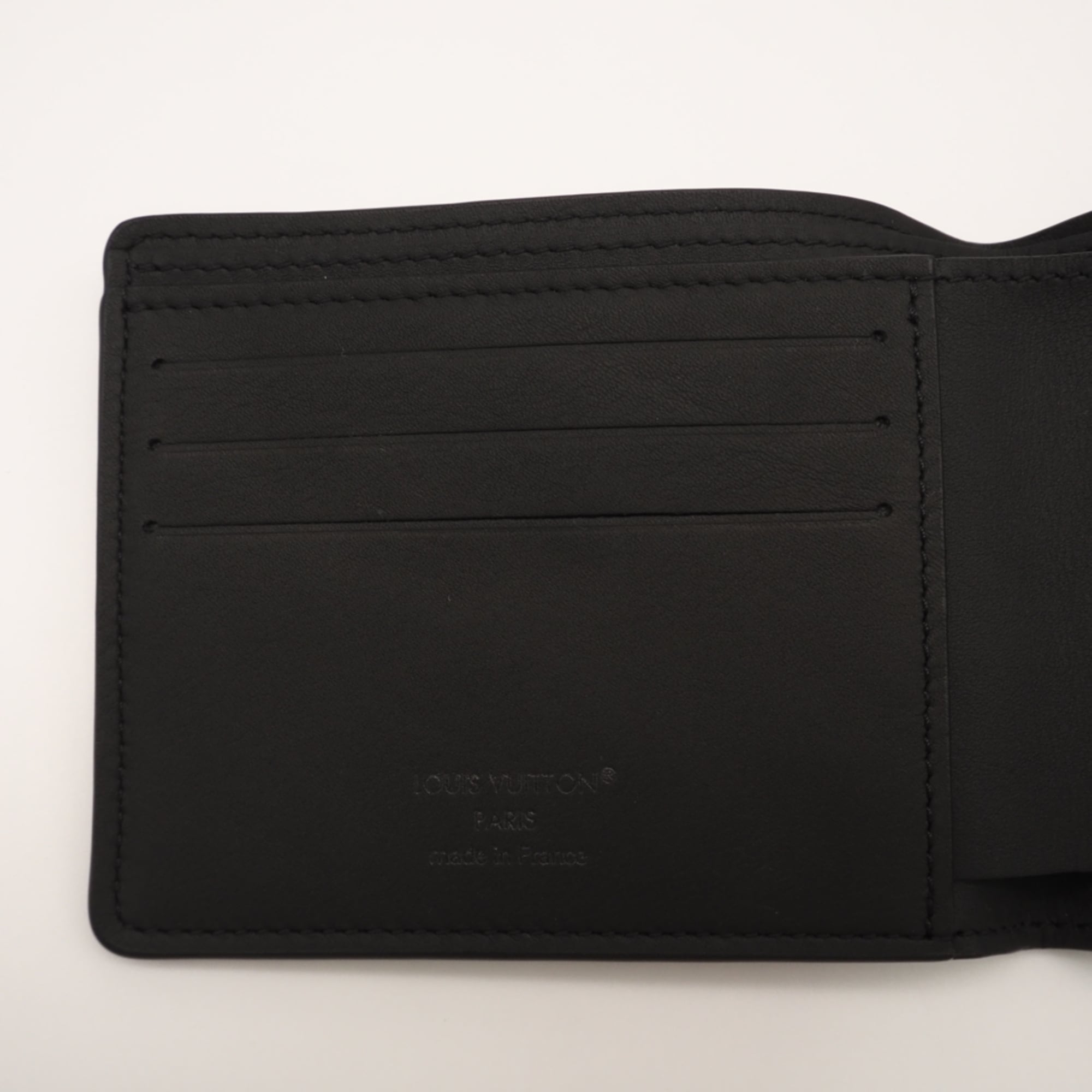 Louis Vuitton Monogram Shadow Black Leather Wallet (Bi-Fold) (Pre-Owned)