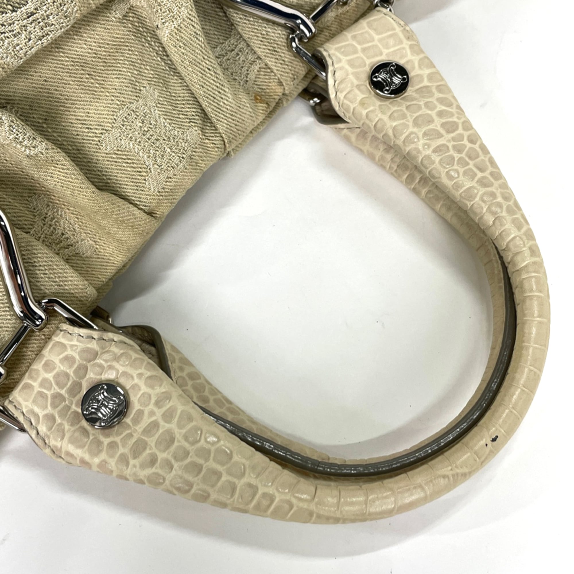 Celine Beige Blue Denim Leather Handbag (Pre-Owned)