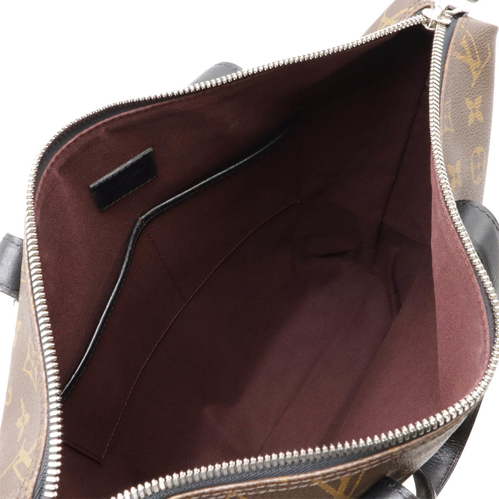 Louis Vuitton Black Brown Monogram Monogram Leather Shoulder Bag Tote Bag (Pre-Owned)