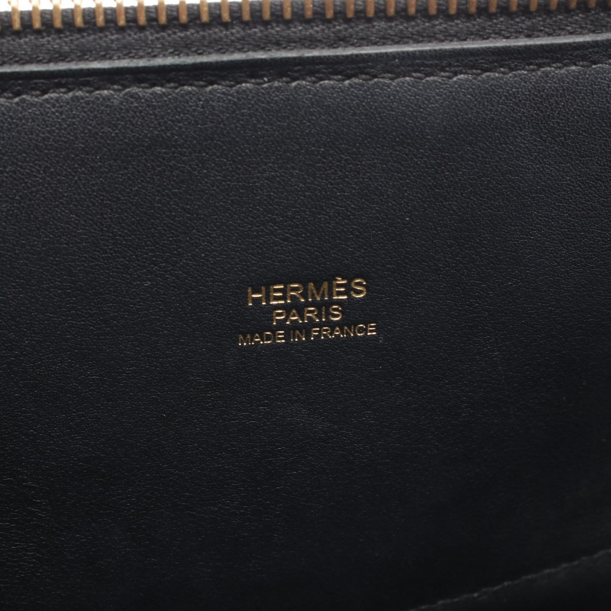 Hermes Black Taurillon Clemence Leather Handbag (Pre-Owned)