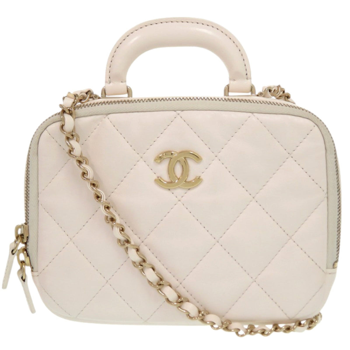 Chanel White Leather Shoulder Bag (Pre-Owned)