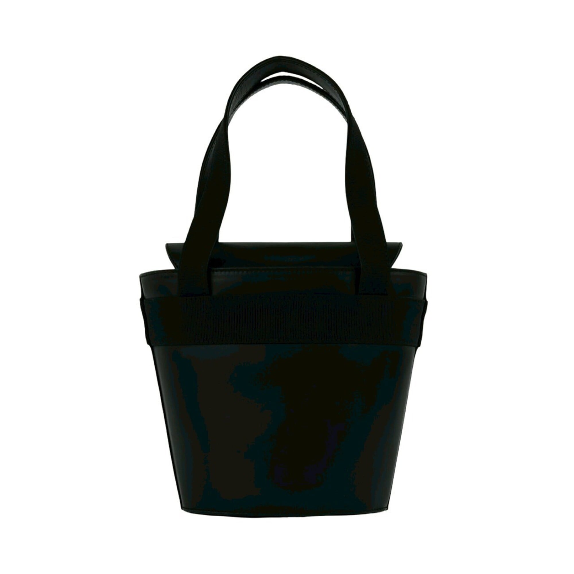 Salvatore Ferragamo Black Leather Handbag Tote Bag (Pre-Owned)