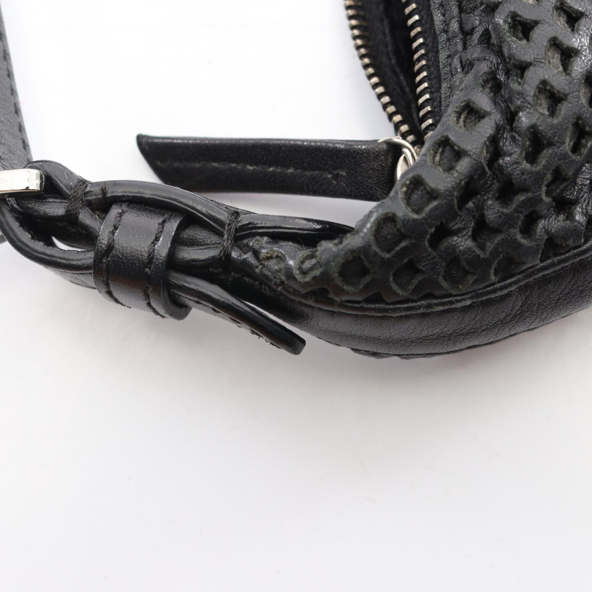 Christian Dior Black Leather Handbag Shoulder Bag (Pre-Owned)