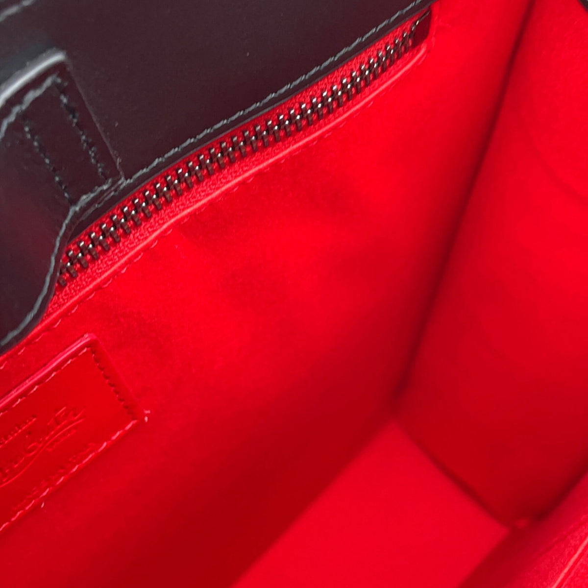 Christian Louboutin Black Red Color Leather Tote Bag (Pre-Owned)