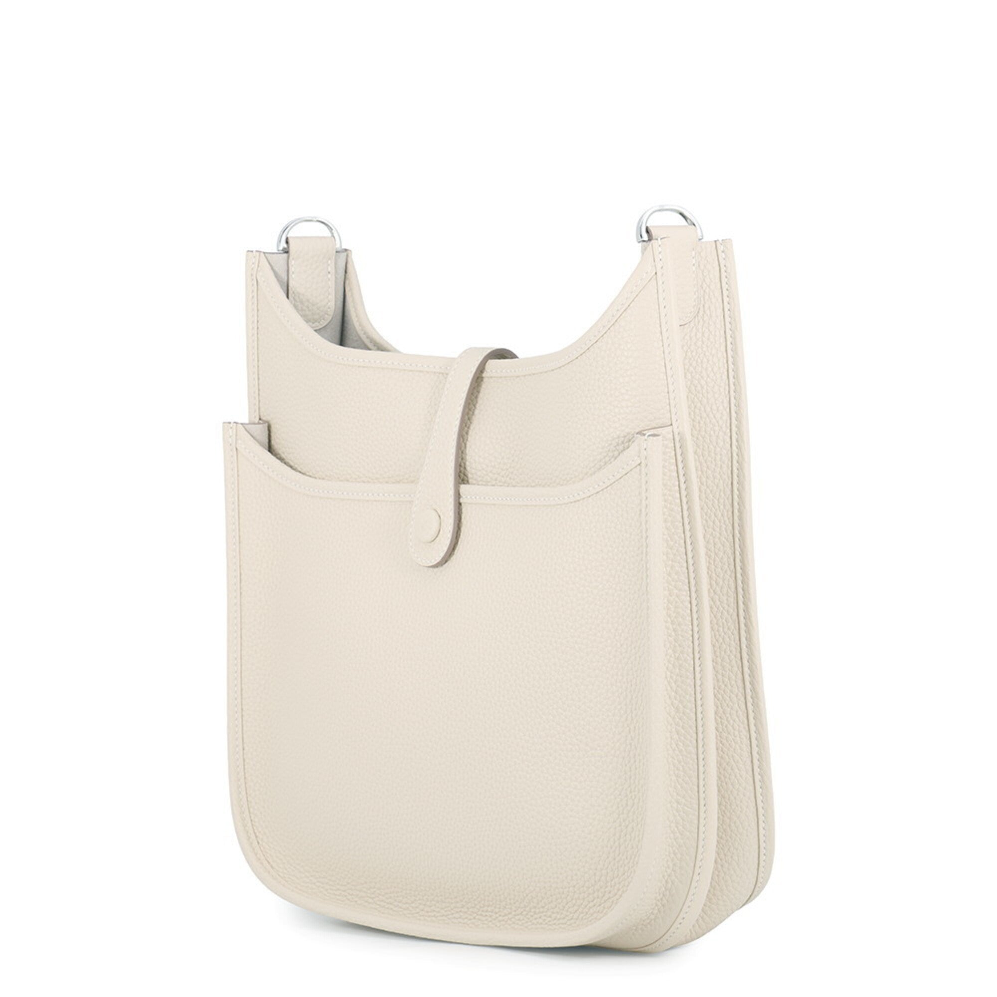 Hermes Ivory Taurillon Clemence Leather Shoulder Bag (Pre-Owned)