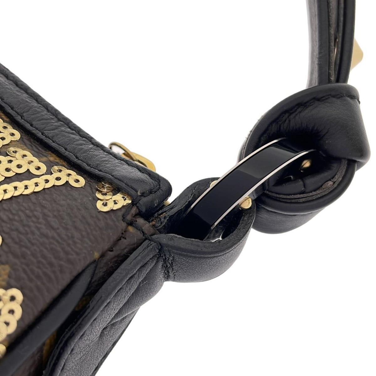 Louis Vuitton Gold Coated Canvas Spangles Pochette Pouch (Pre-Owned)