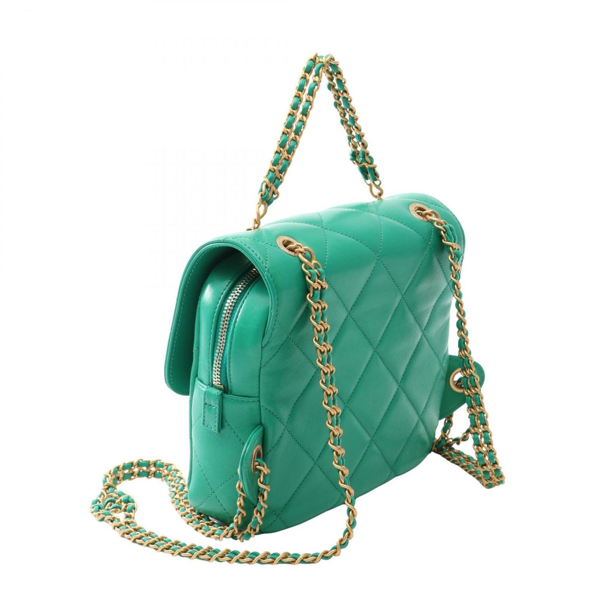 Chanel Green Leather Backpack (Pre-Owned)