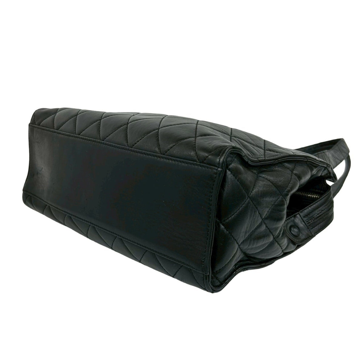 Chanel Black Leather Shoulder Bag Tote Bag (Pre-Owned)