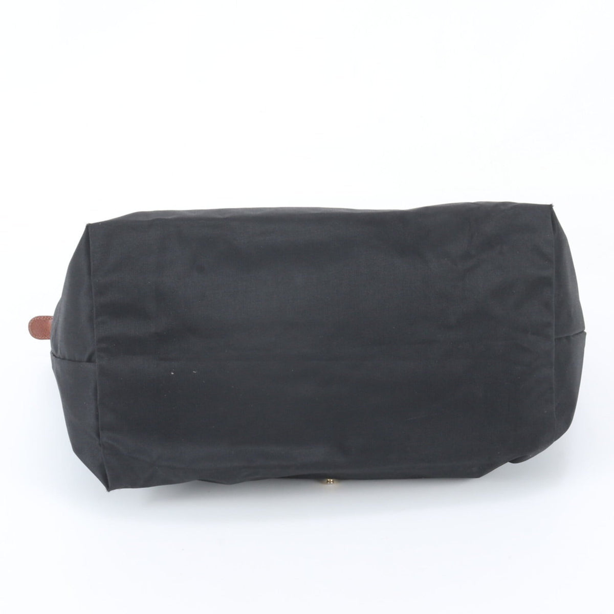 Longchamp Le Pliage Black Leather Nylon Shoulder Bag Tote Bag (Pre-Owned)