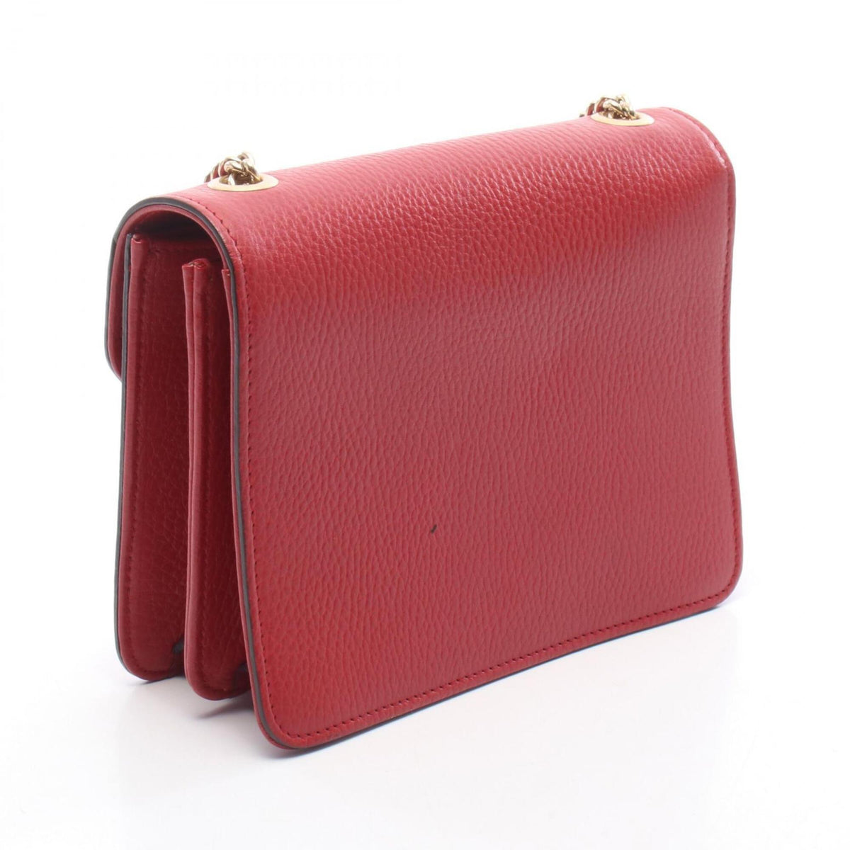 Gucci Red Color Leather Handbag Shoulder Bag (Pre-Owned)