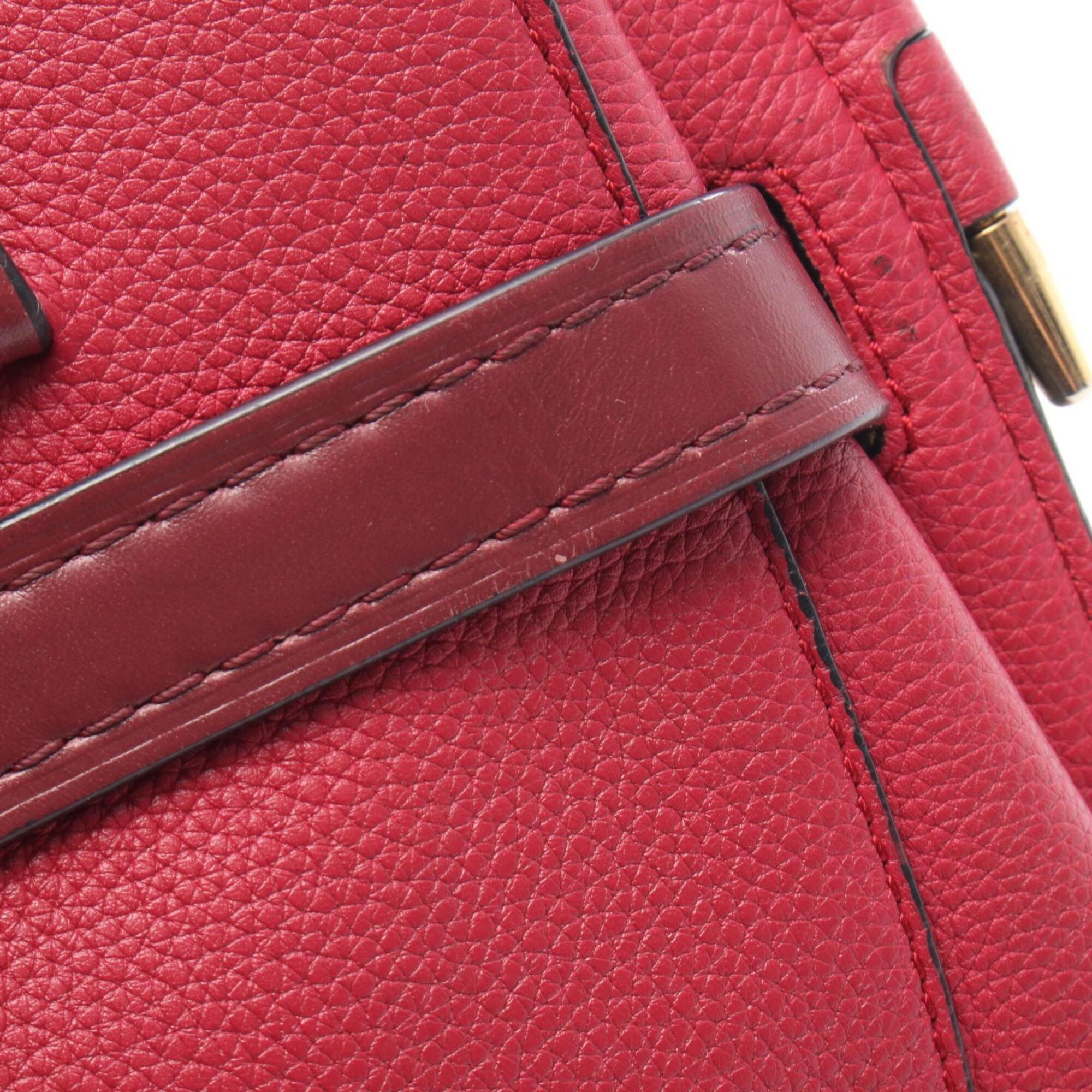 Loewe Bordeaux Red Color Leather Handbag Tote Bag (Pre-Owned)