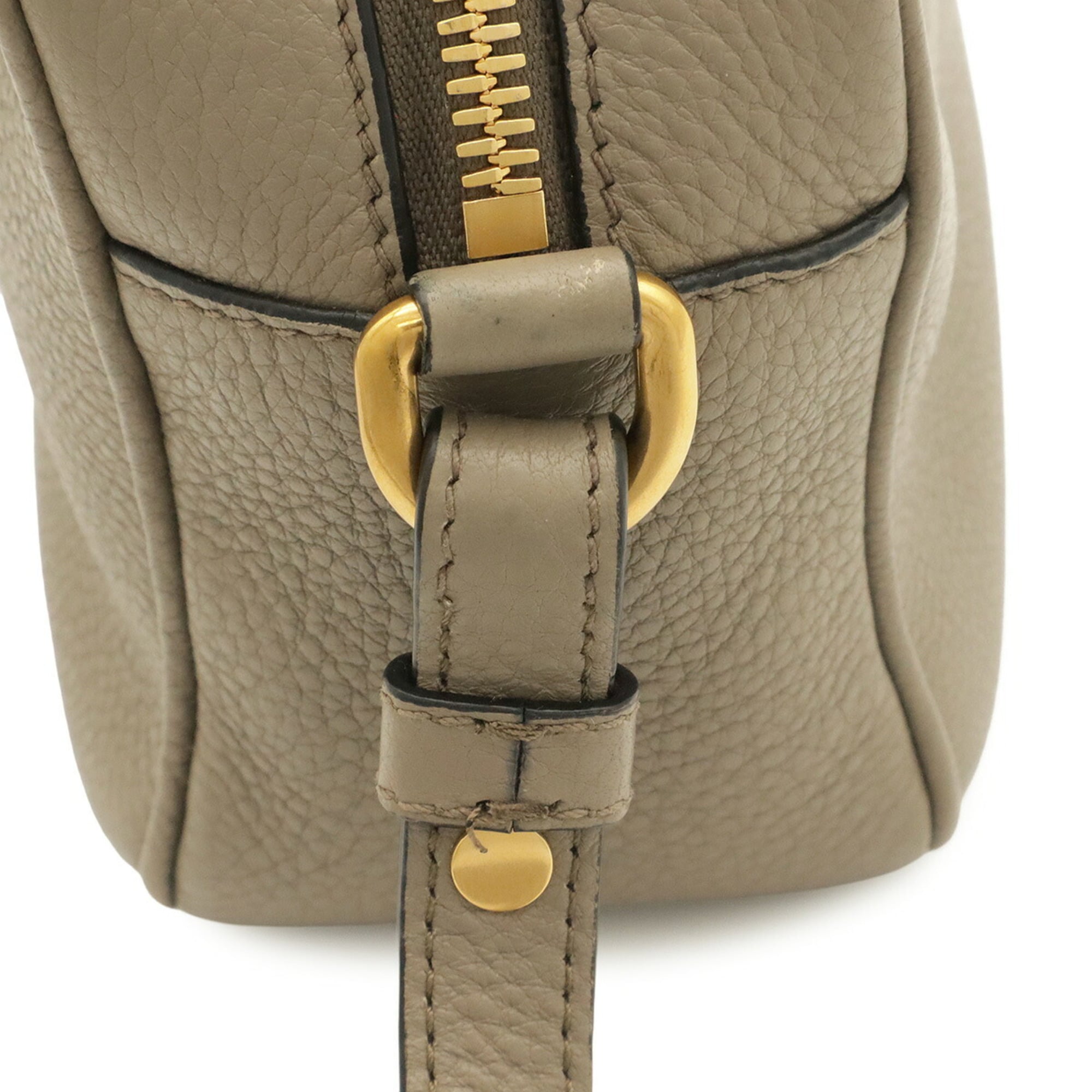 Prada Grayish Leather Clutch Bag Pochette Shoulder Bag (Pre-Owned)