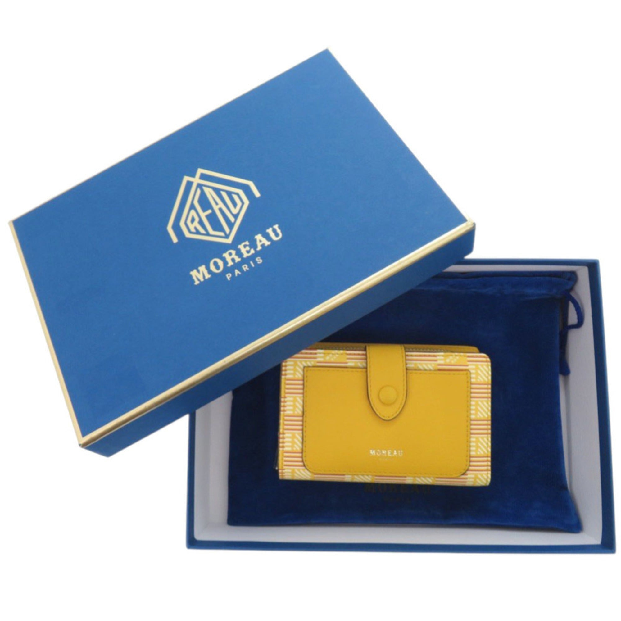 Moreau Gold Yellow Leather Wallet (Bi-Fold) (Pre-Owned)