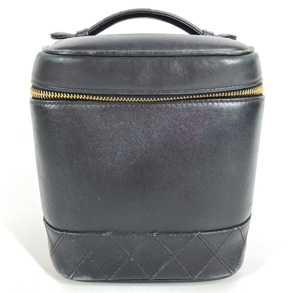 Chanel Black Leather Handbag Pouch Vanity Bag (Pre-Owned)