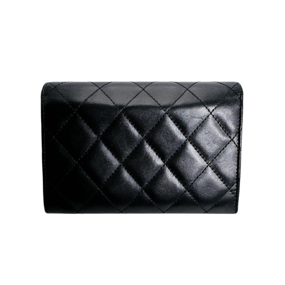 Chanel Black Leather Wallet (Bi-Fold) (Pre-Owned)
