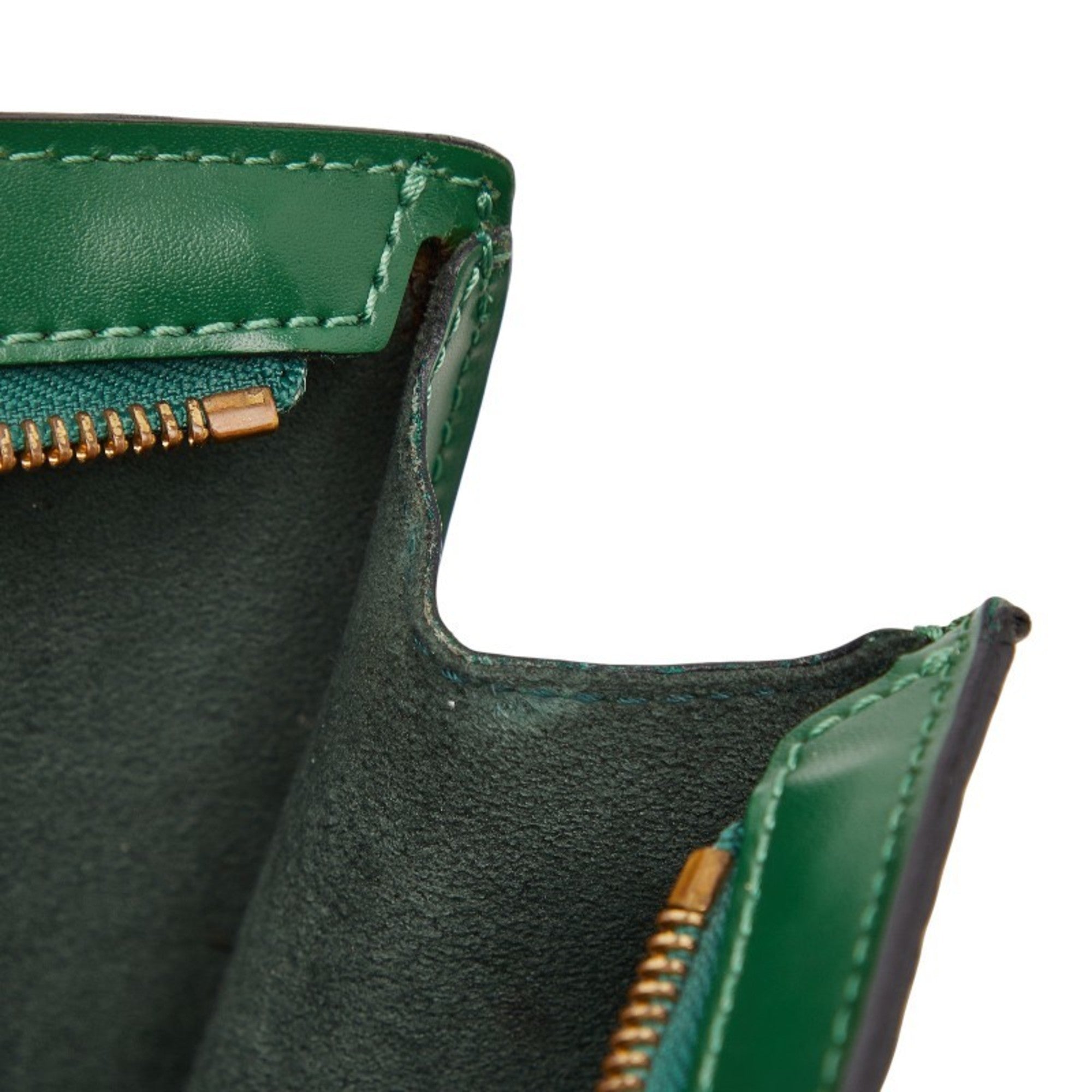 Louis Vuitton Borneo Green Leather Handbag (Pre-Owned)