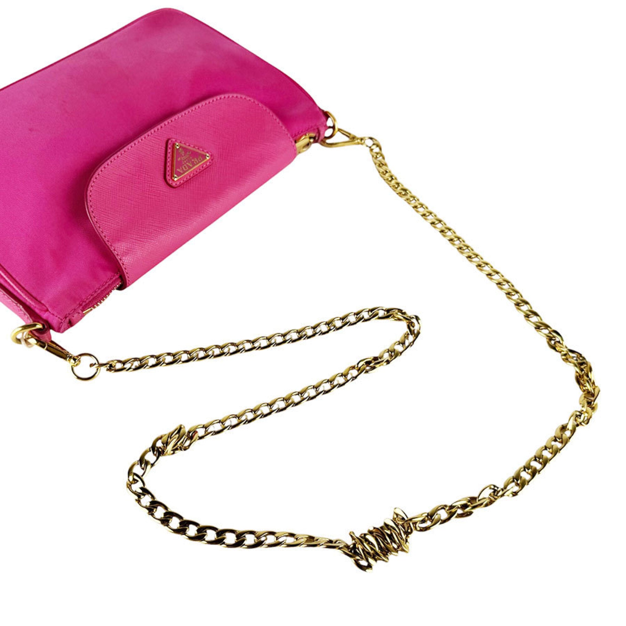 Prada Pink Nylon Leather Shoulder Bag (Pre-Owned)