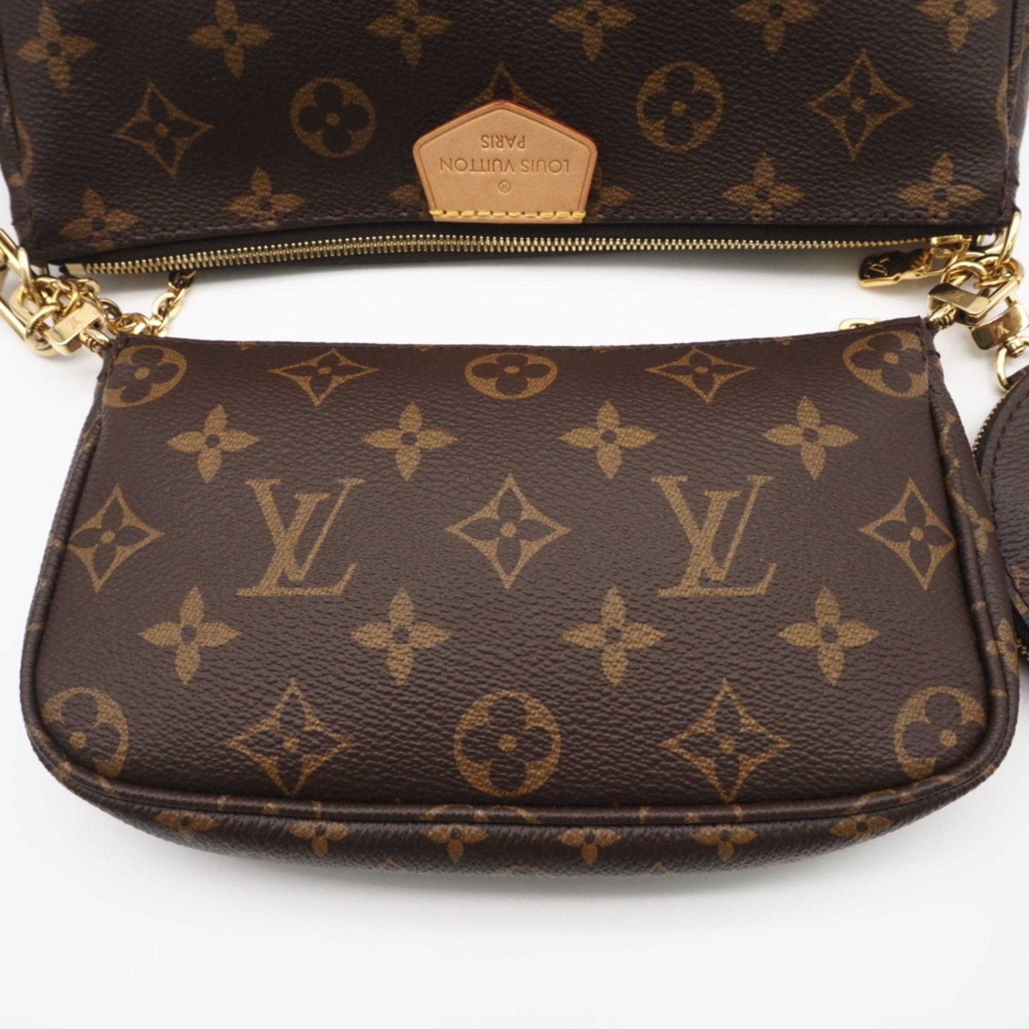 Louis Vuitton Beige Pink Brown Monogram Rose Clair Leather Coated Canvas Pochette Pouch Shoulder Bag (Pre-Owned)