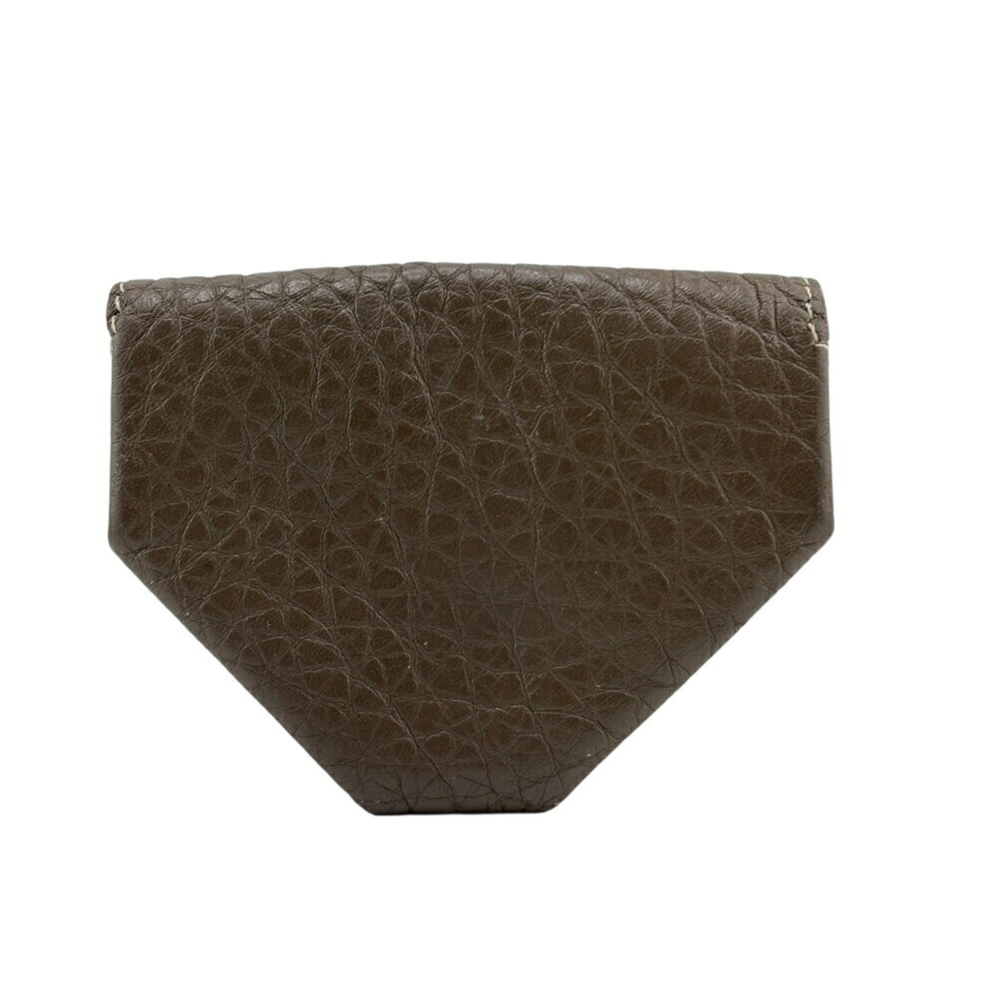 Hermes Gray Leather Coin Purse/Coin Case (Pre-Owned)