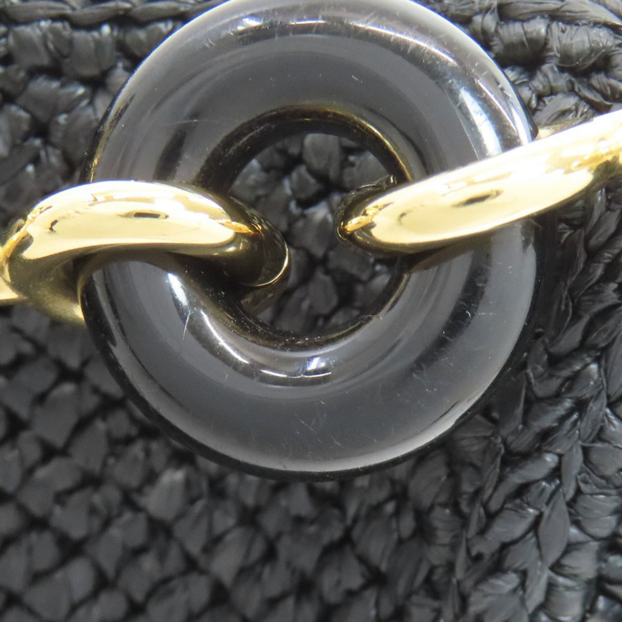 Loewe Black Raffia Leather Handbag (Pre-Owned)