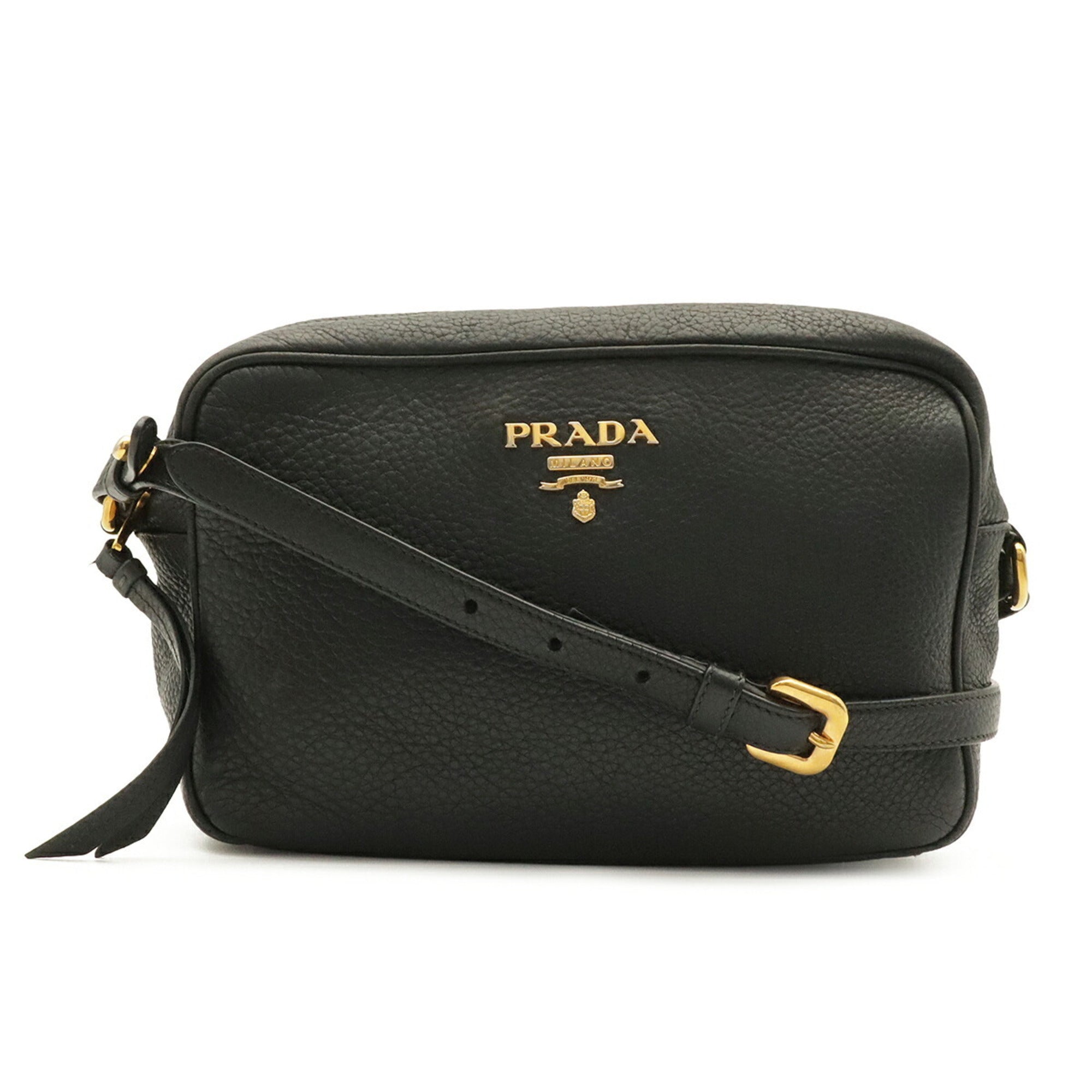 Prada Black Nero Leather Pochette Shoulder Bag (Pre-Owned)