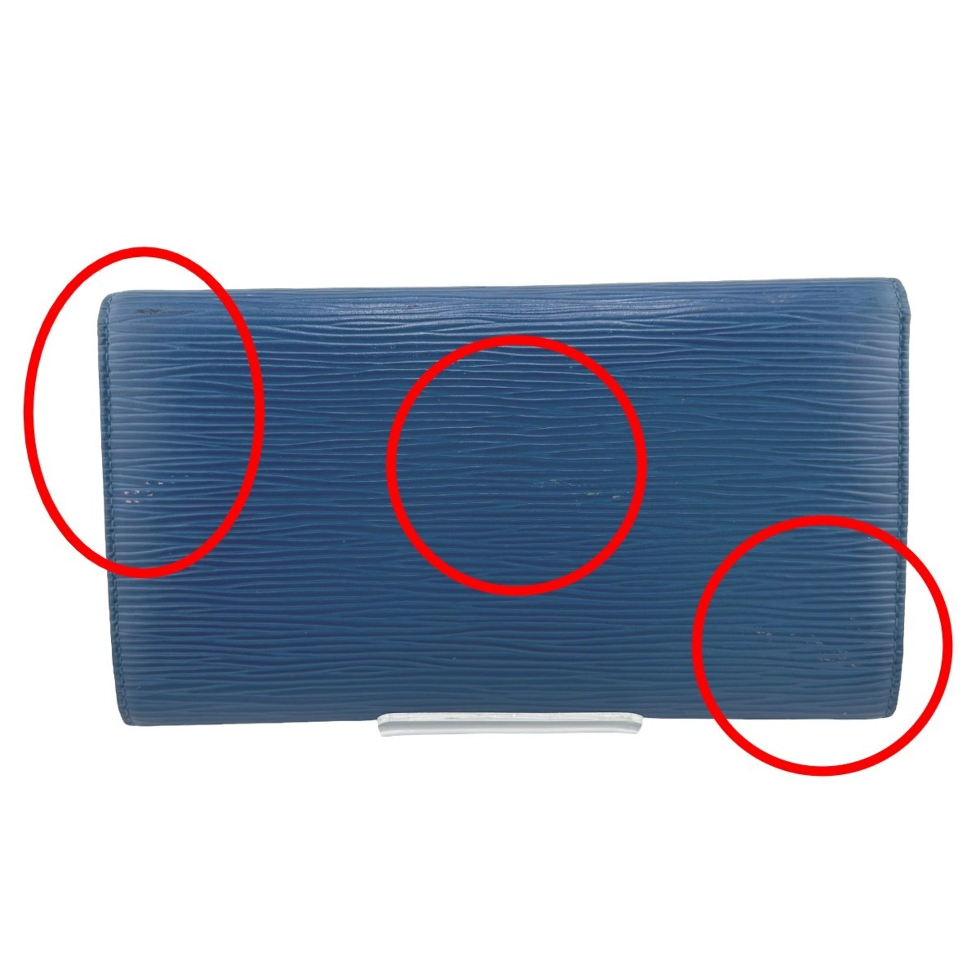 Louis Vuitton Toledo Blue Epi Leather Wallet (Bi-Fold) (Pre-Owned)
