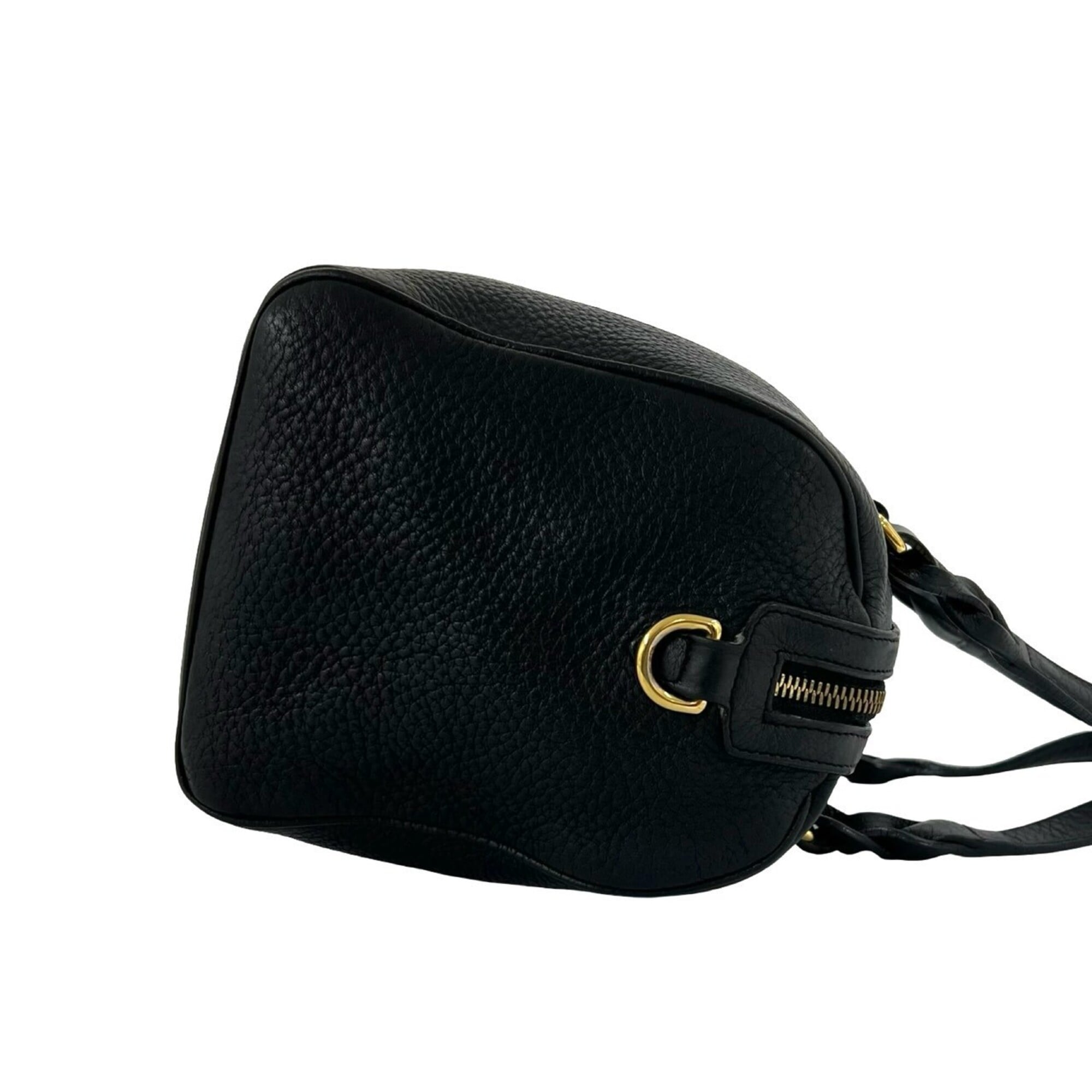 Loewe Black Leather Boston Bag Handbag Shoulder Bag (Pre-Owned)