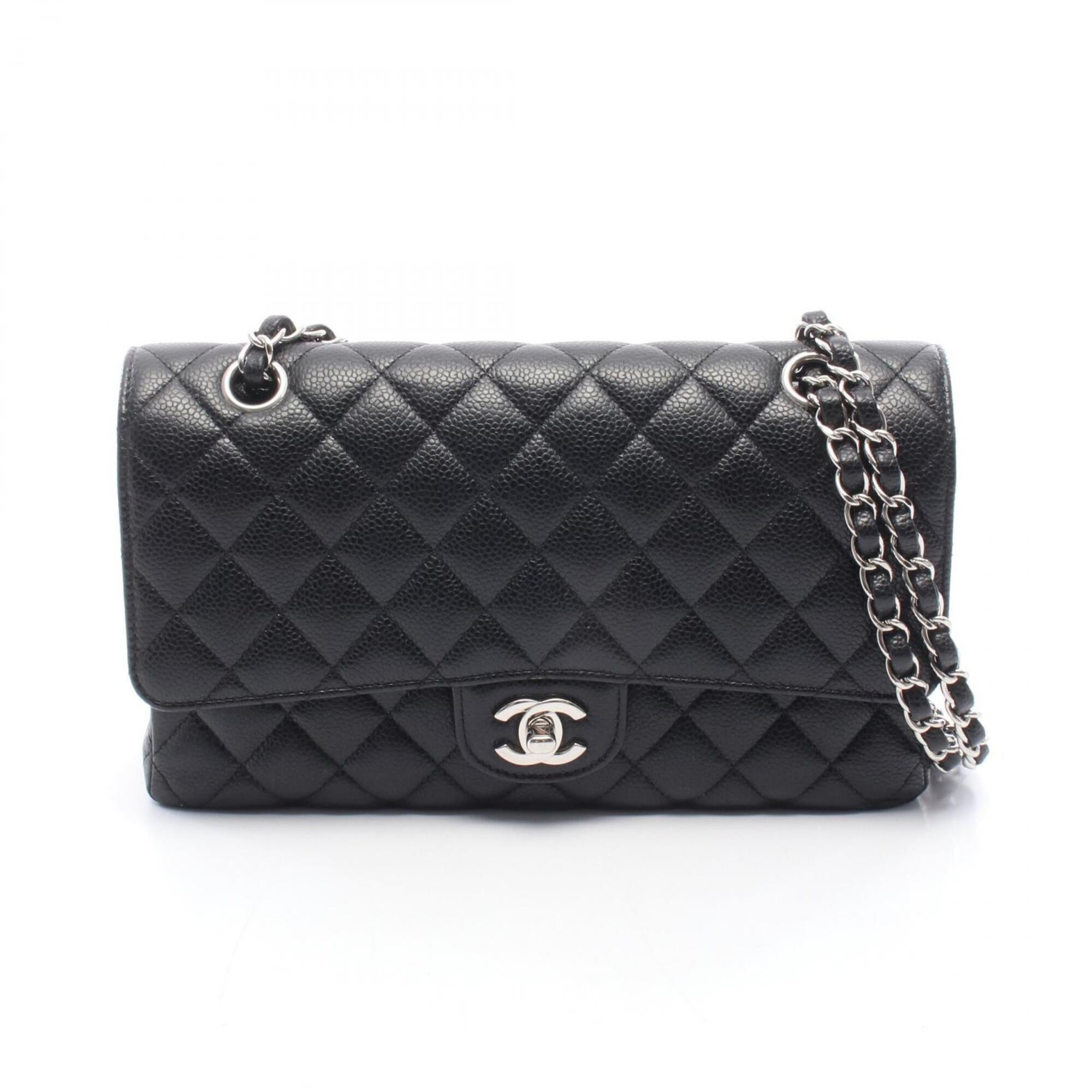 Chanel Black Grained Calfskin Handbag Shoulder Bag (Pre-Owned)