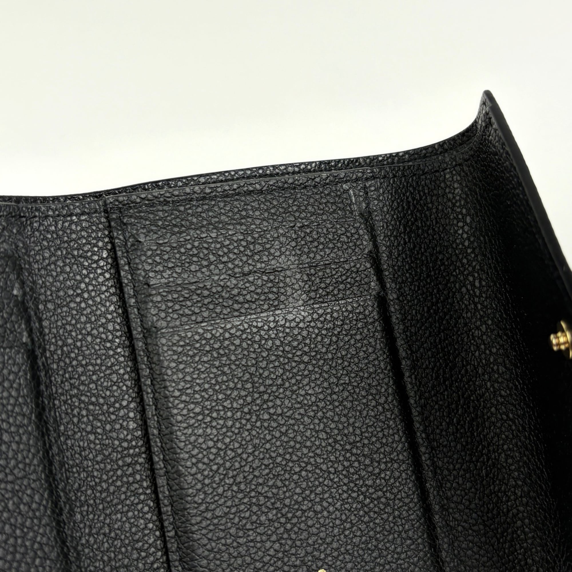 Louis Vuitton Beige Bicolor Black Noir Monogram Empreinte Wallet (Tri-Fold) (Pre-Owned)