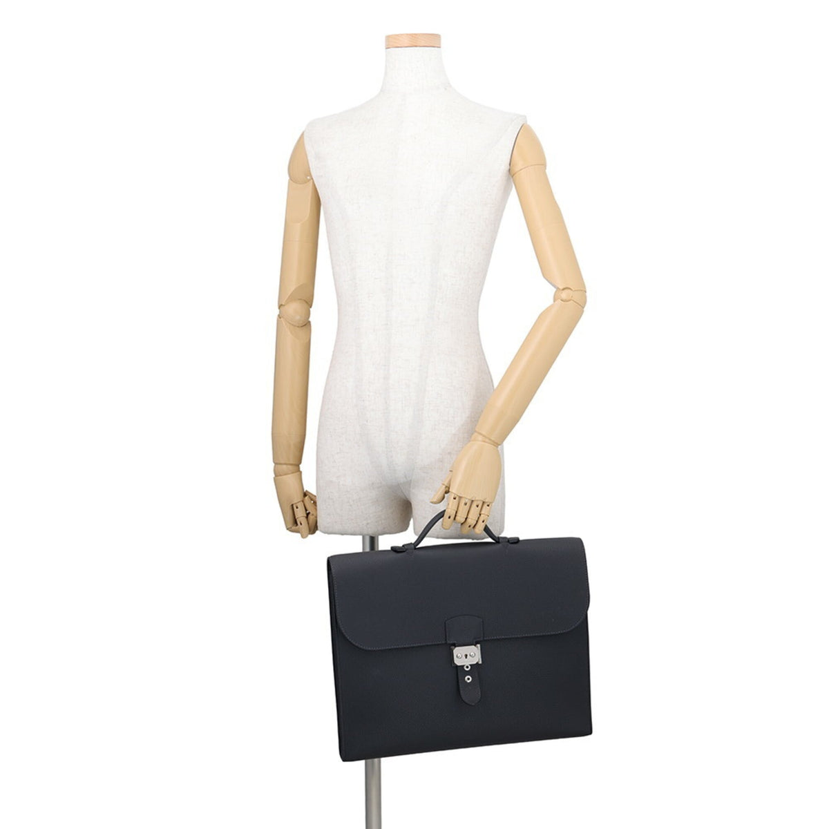 Hermes Silver Togo Leather Briefcase (Pre-Owned)