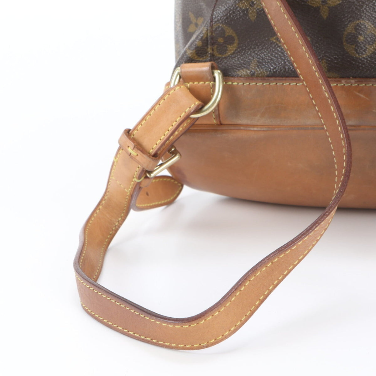 Louis Vuitton Brown Leather Coated Canvas Backpack (Pre-Owned)