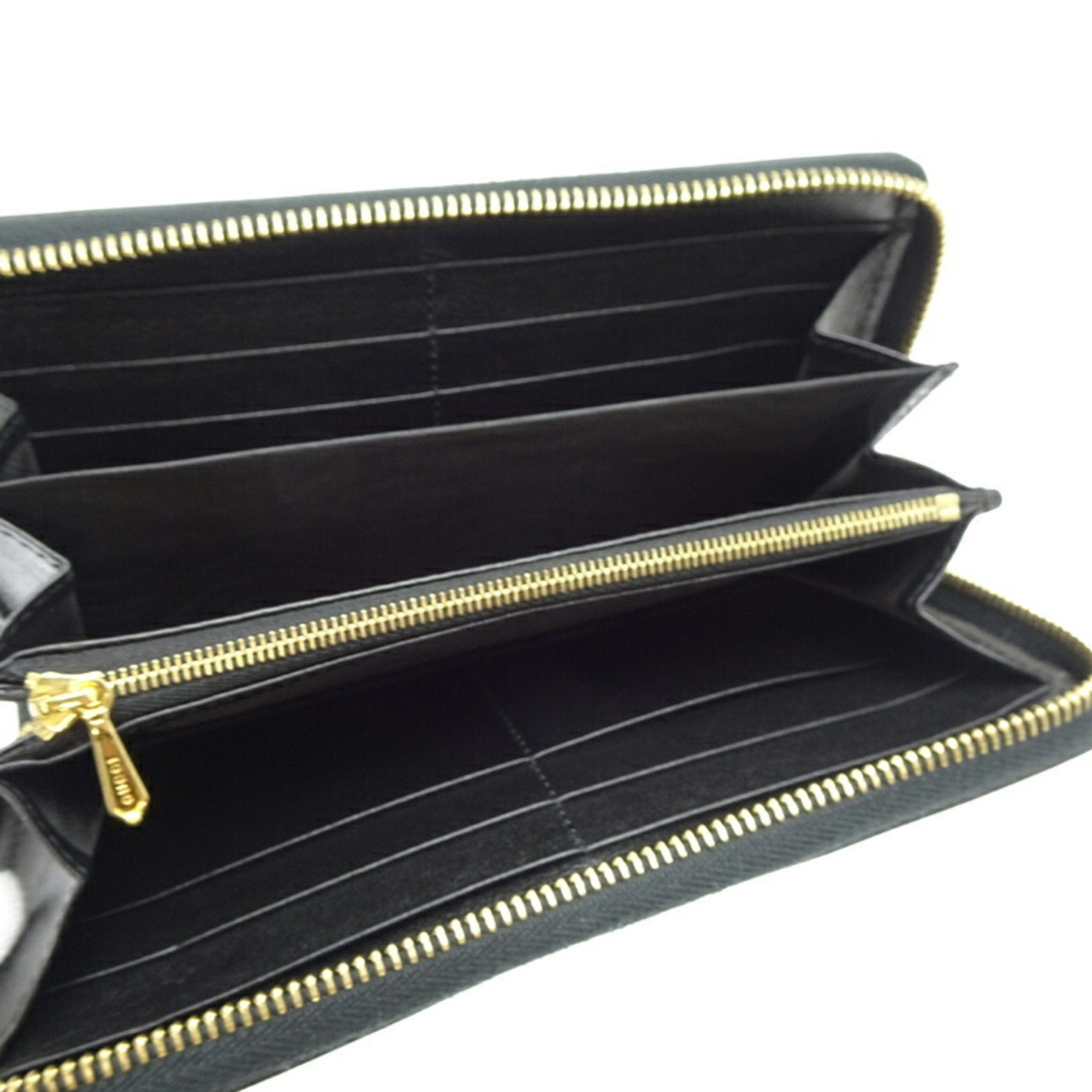 Gucci Black Leather Long Wallet (Bi-Fold) (Pre-Owned)