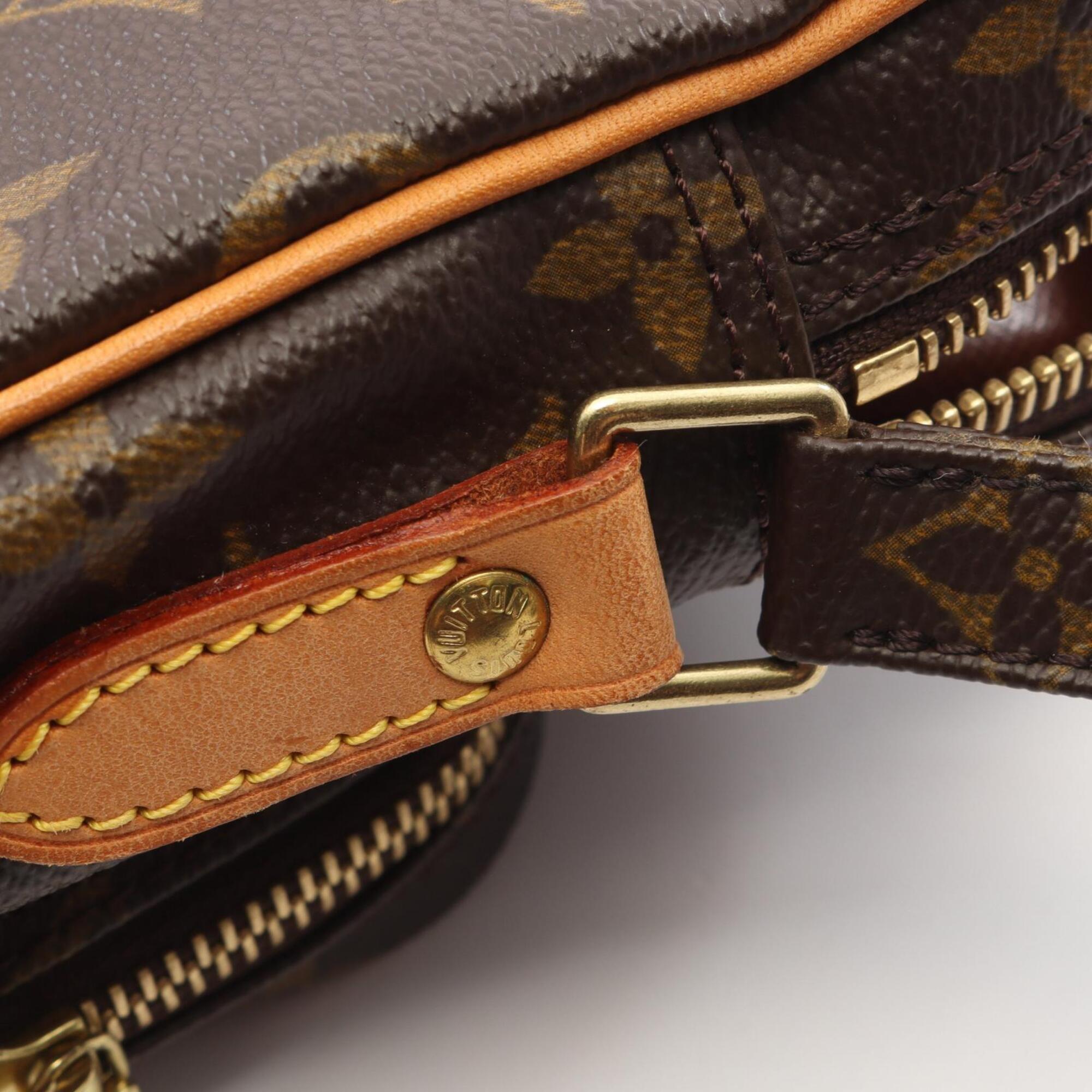 Louis Vuitton Brown Pvc Coated Canvas Leather Handbag Shoulder Bag (Pre-Owned)