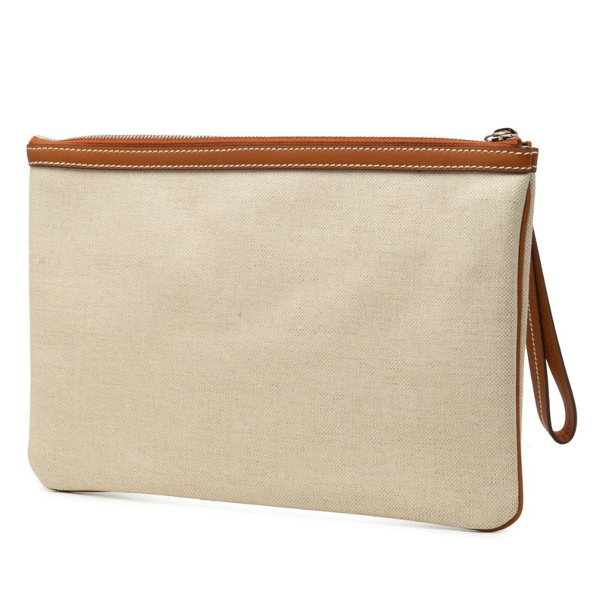 Gucci Beige Brown Gg Supreme Clutch Bag Handbag Pouch (Pre-Owned)