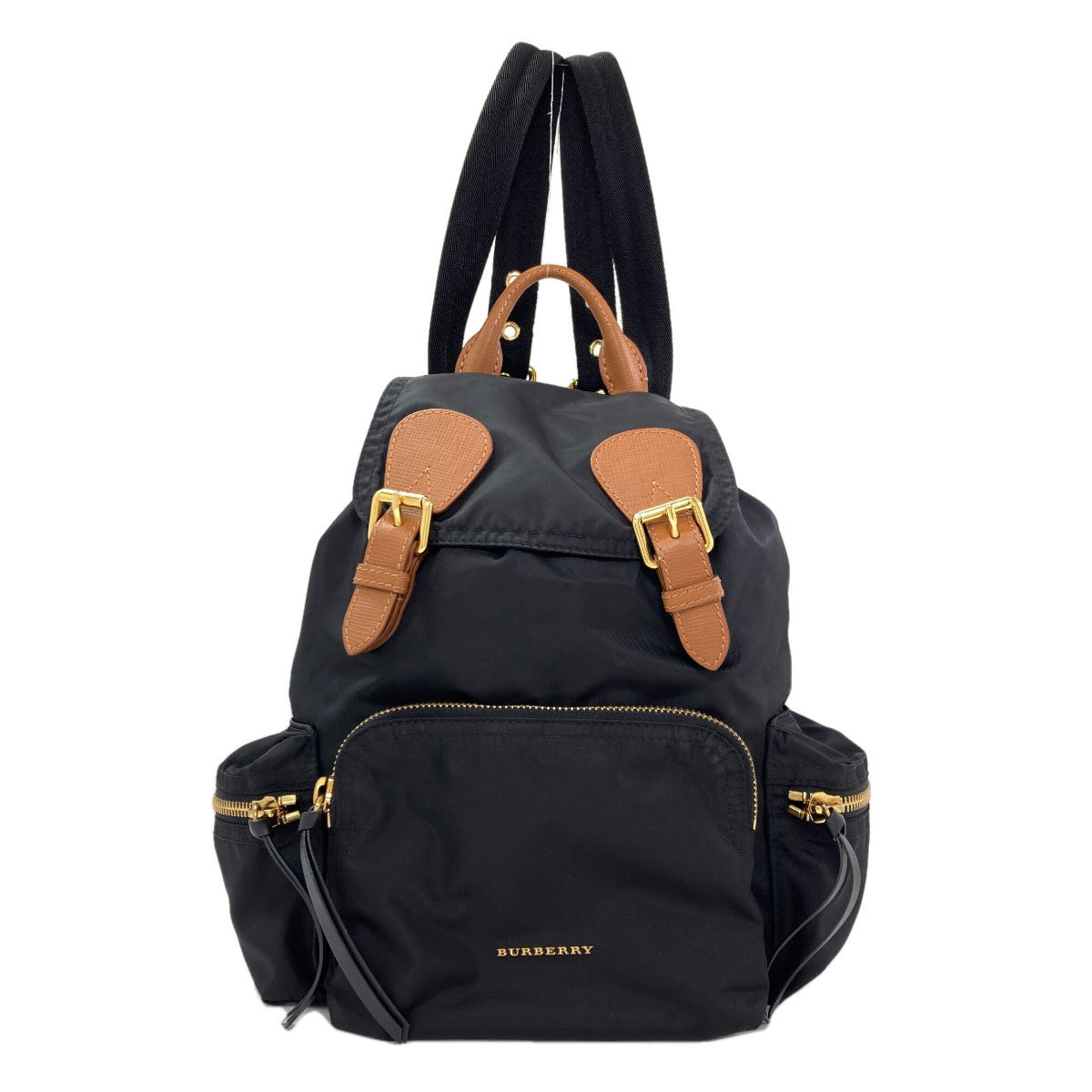 Burberry Black Brown Nylon Backpack (Pre-Owned)