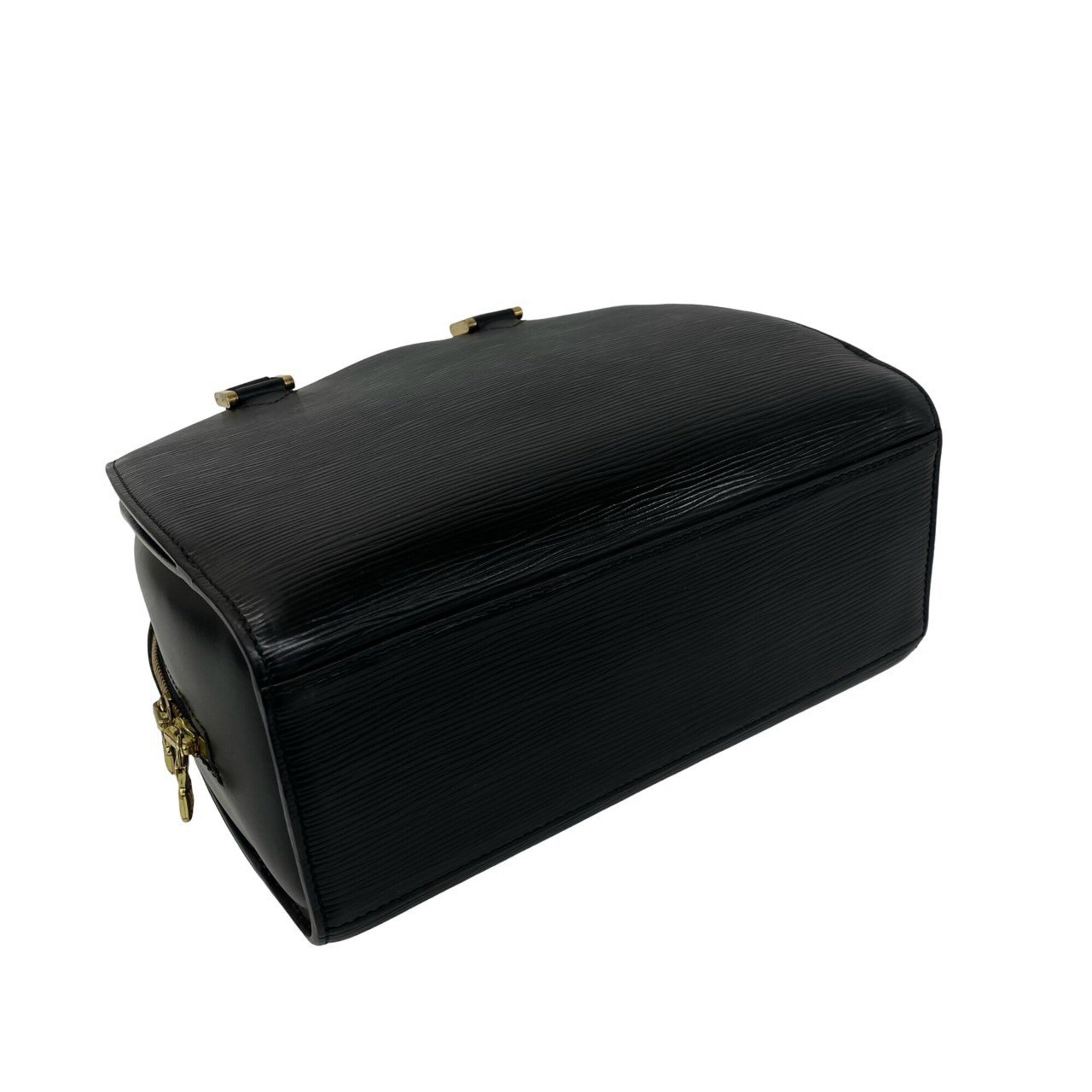 Louis Vuitton Black Leather Handbag Tote Bag (Pre-Owned)