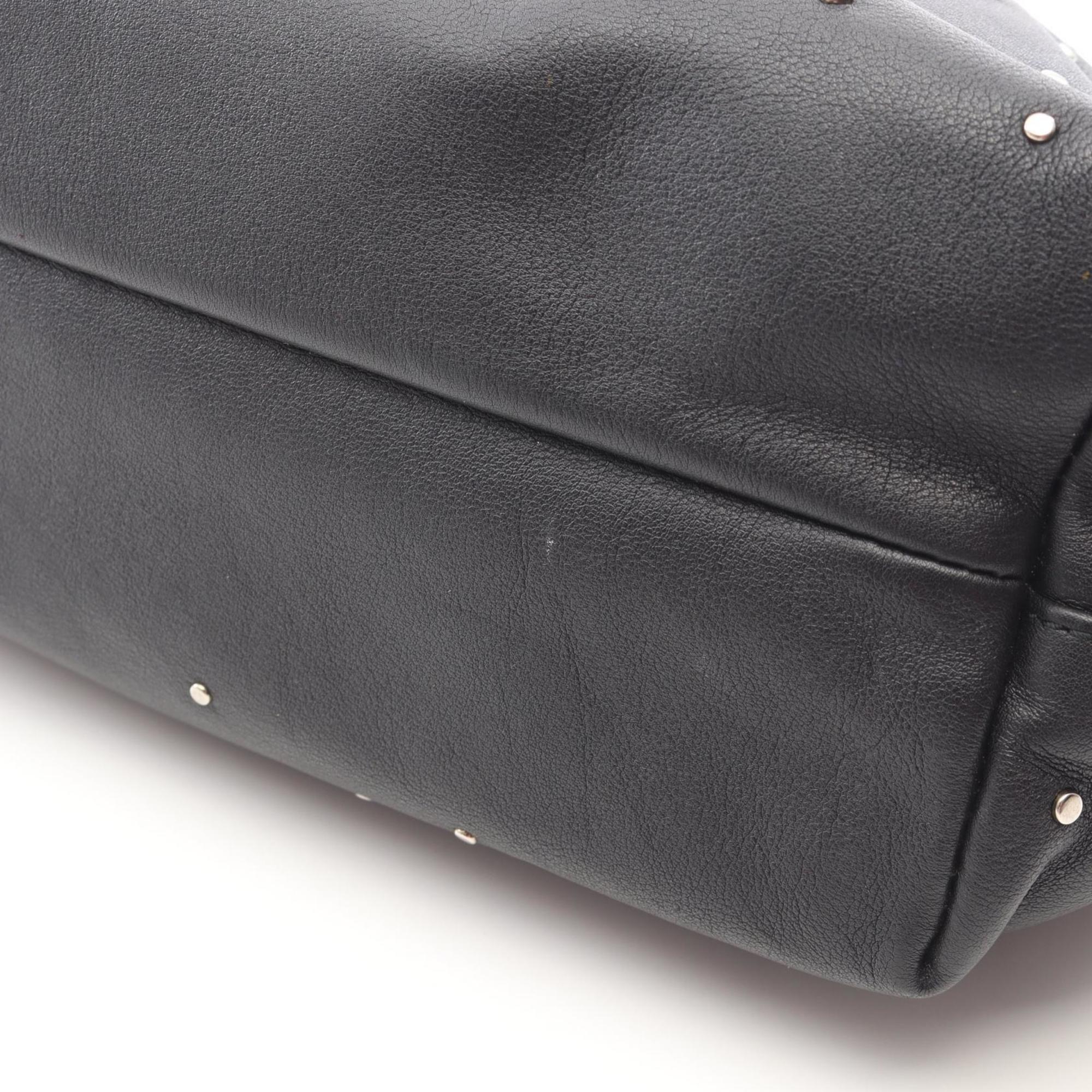 Salvatore Ferragamo Black Leather Handbag Tote Bag (Pre-Owned)