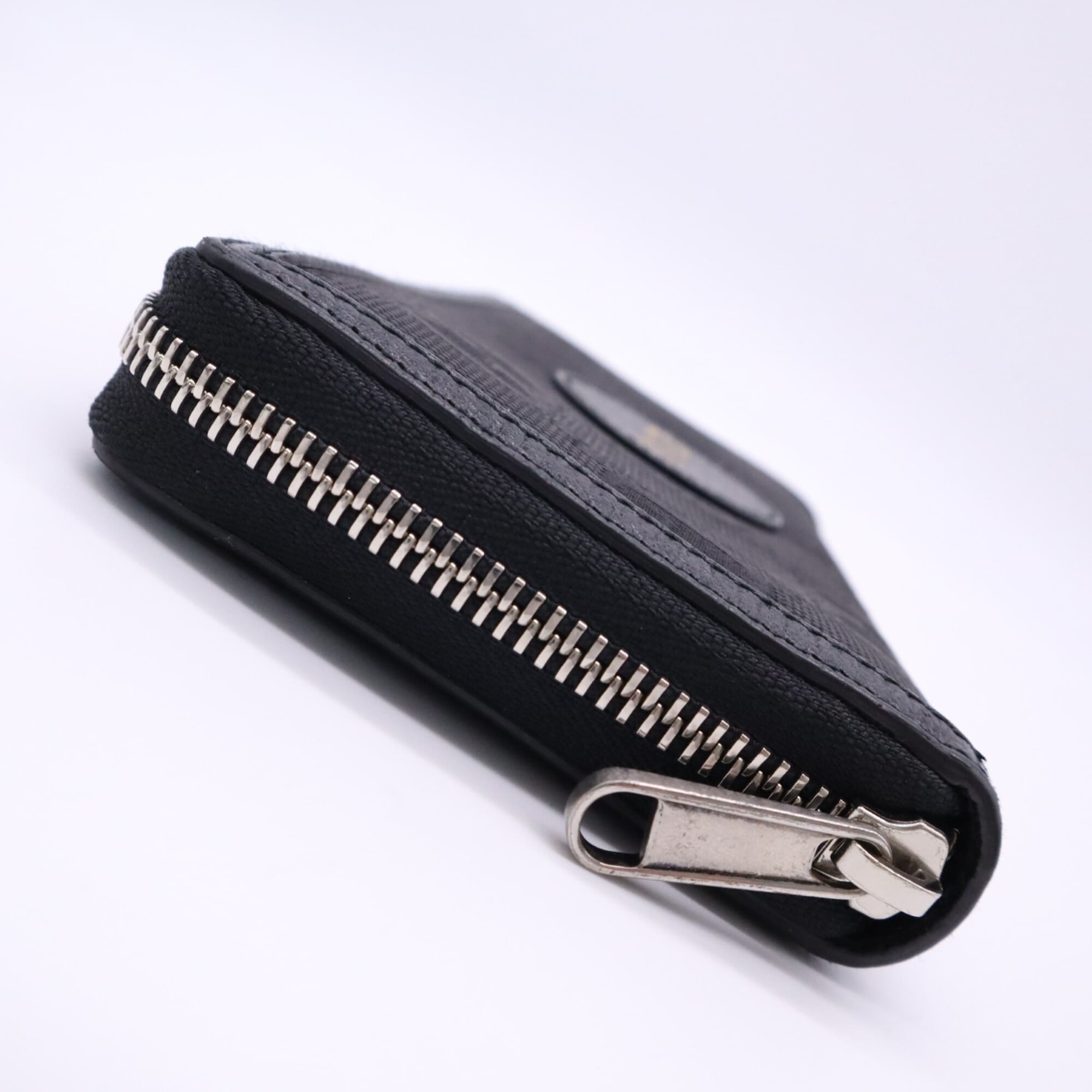 Gucci Gold Black Canvas Leather Long Wallet (Bi-Fold) (Pre-Owned)