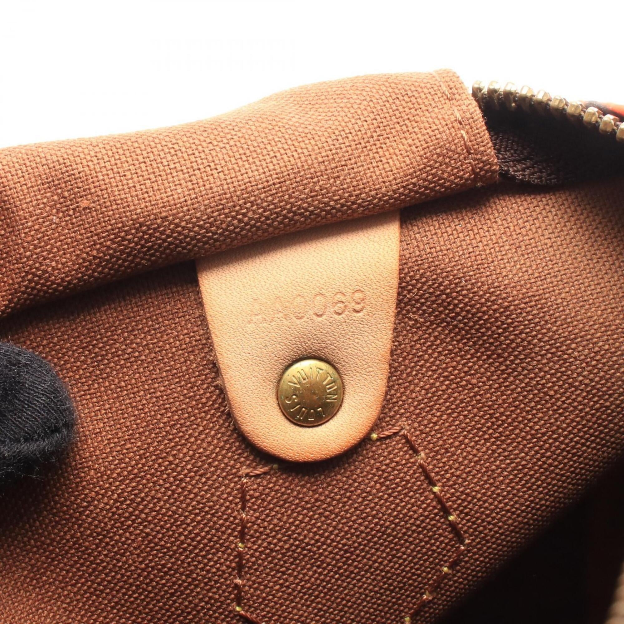 Louis Vuitton Brown Orange Coated Canvas Leather Handbag (Pre-Owned)