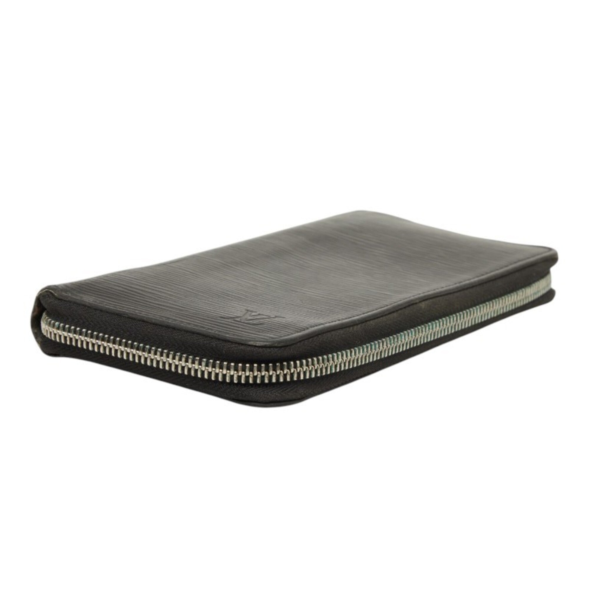 Louis Vuitton Black Noir Leather Long Wallet (Bi-Fold) (Pre-Owned)