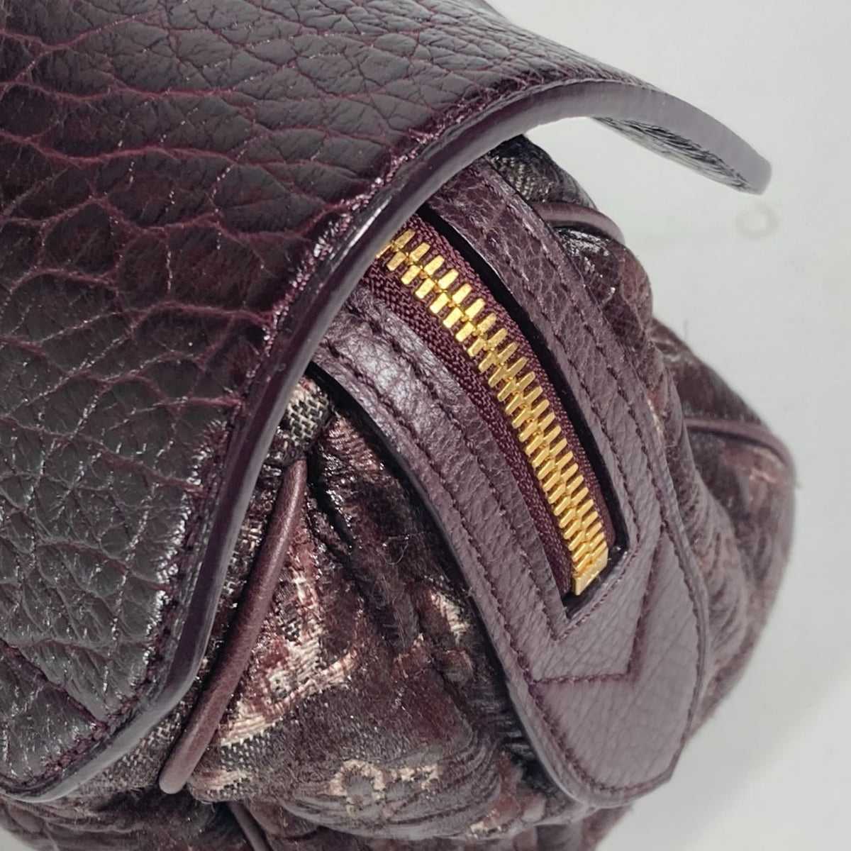 Louis Vuitton Purple Coated Canvas Leather Handbag Tote Bag (Pre-Owned)