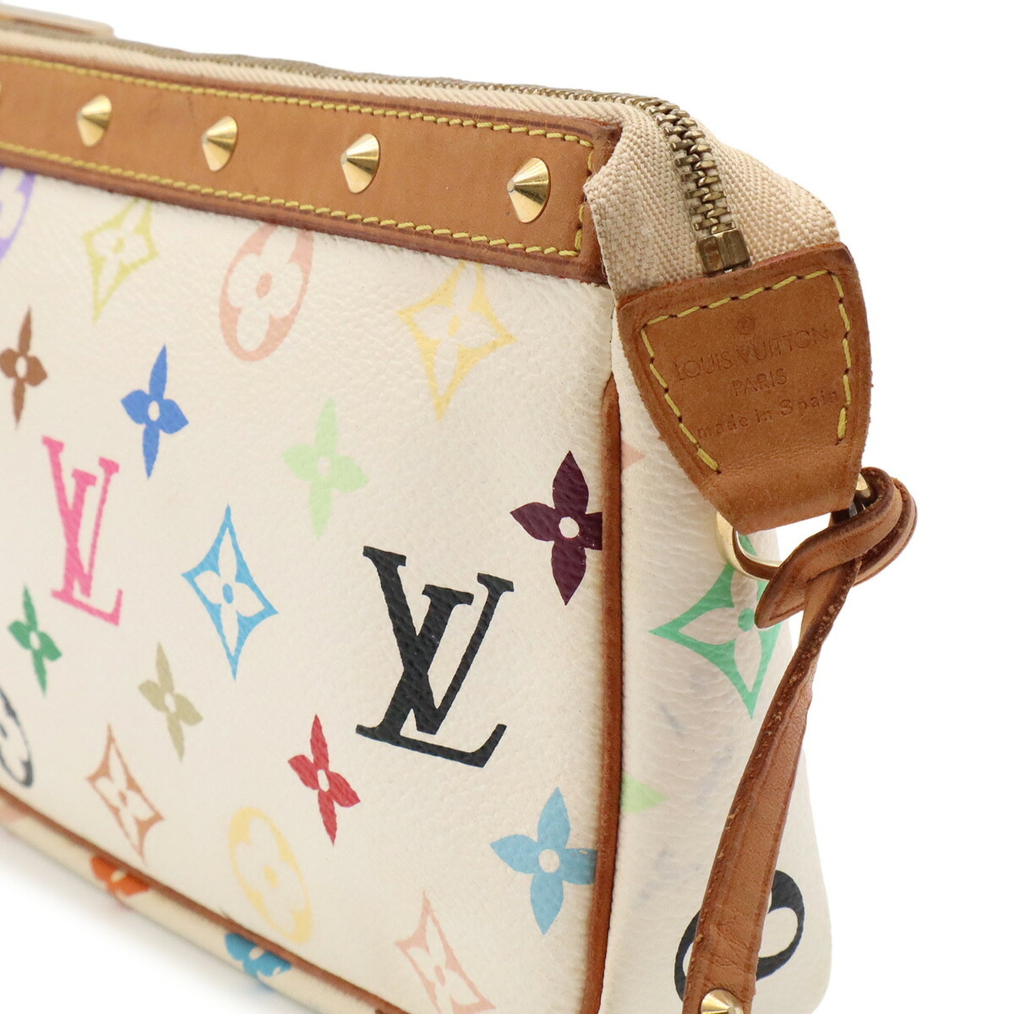 Louis Vuitton Blanc Monogram Multi-Color White Monogram Multicolore Handbag Pochette Pouch (Pre-Owned)