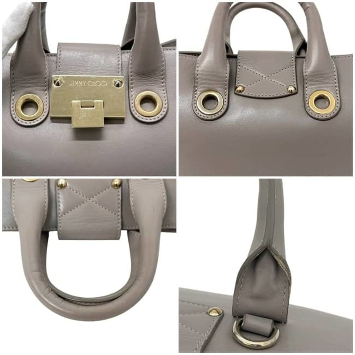 Jimmy Choo Gray Leather Handbag (Pre-Owned)