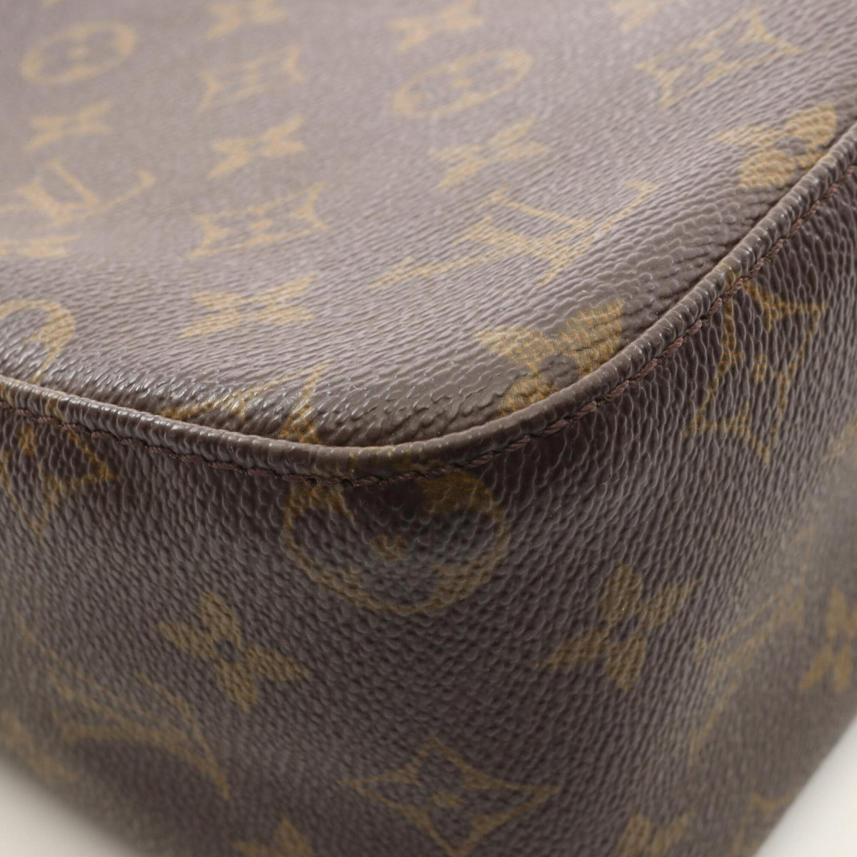 Louis Vuitton Brown Coated Canvas Leather Handbag Shoulder Bag (Pre-Owned)