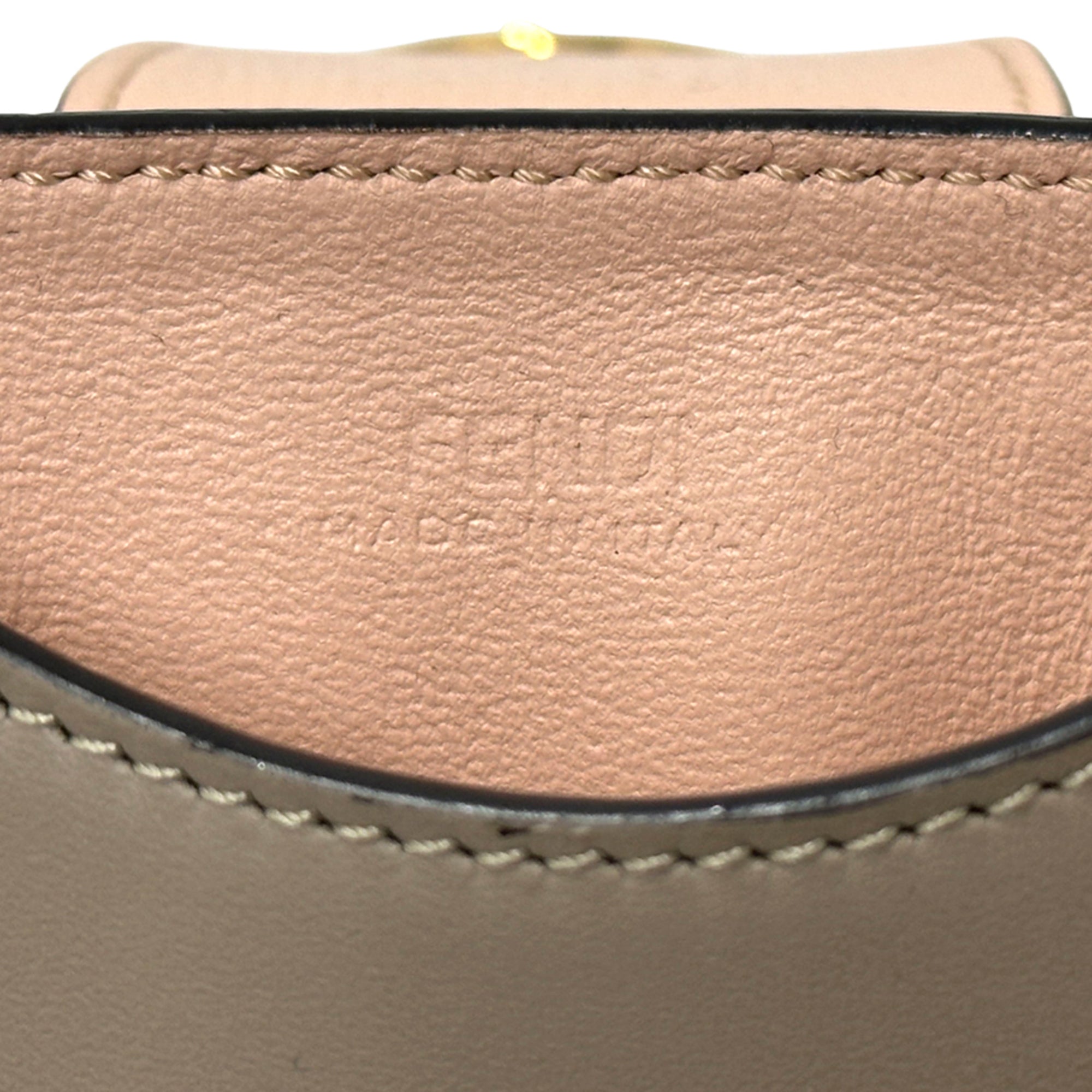 Fendi Grayish Pink Leather Handbag Pochette Pouch Shoulder Bag (Pre-Owned)