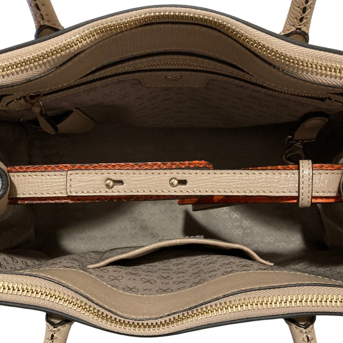 Anya Hindmarch Beige Leather Shoulder Bag Tote Bag (Pre-Owned)