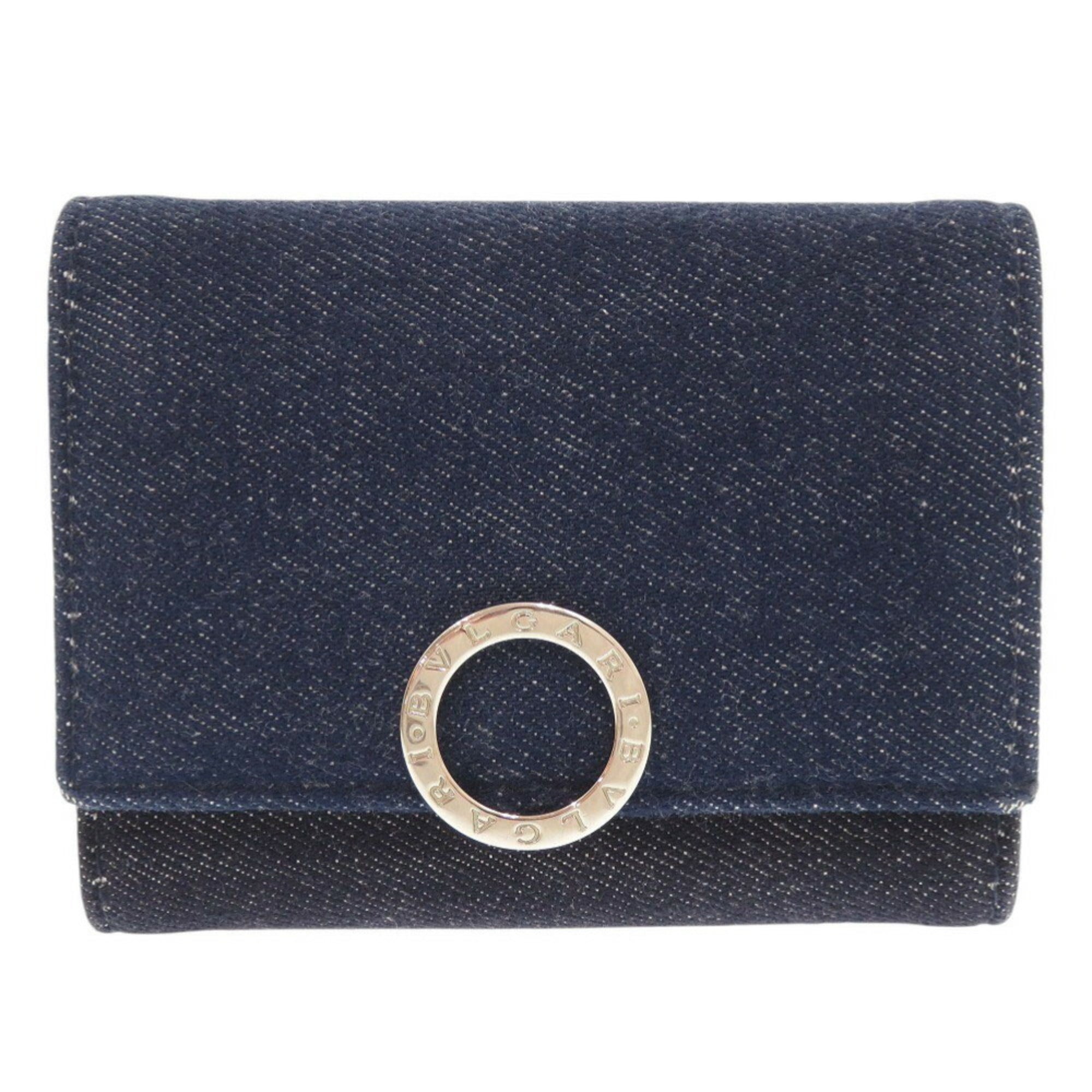 Bvlgari Blue Denim Wallet (Tri-Fold) (Pre-Owned)