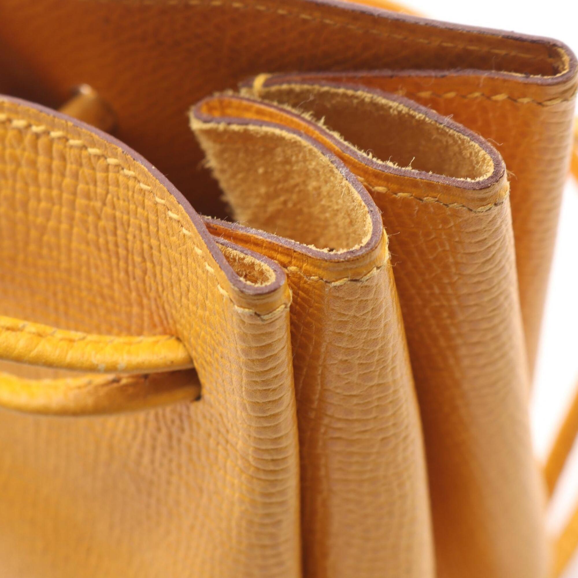Hermes Yellow Courchevel Leather Handbag Pouch (Pre-Owned)